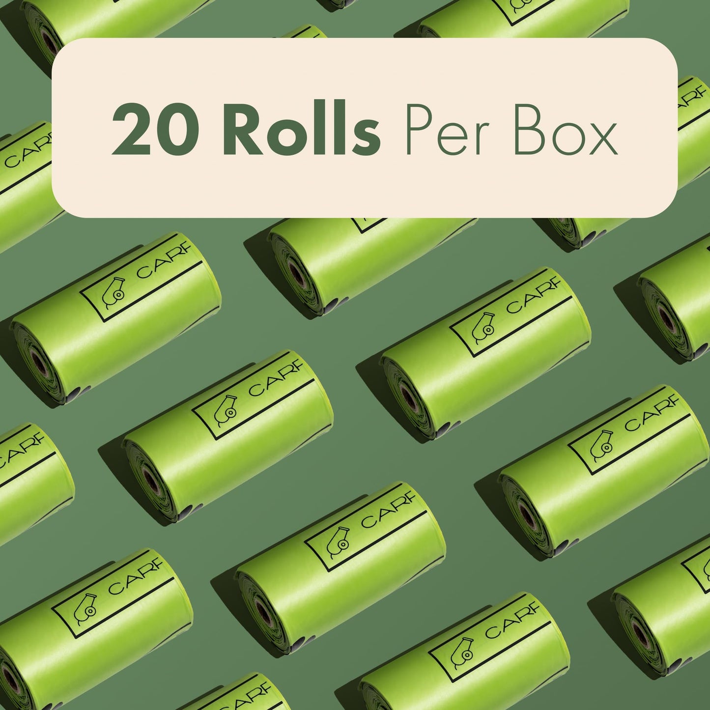 Carrywell (Not Made In China) 100% Certified Compostable Dog Poop Bags, Plant Based Dog Poop Bags, Corn Starch and PBAT, EN 13432 and TUV Austria certified, 300 Unscented Bags (15 Rolls), Green