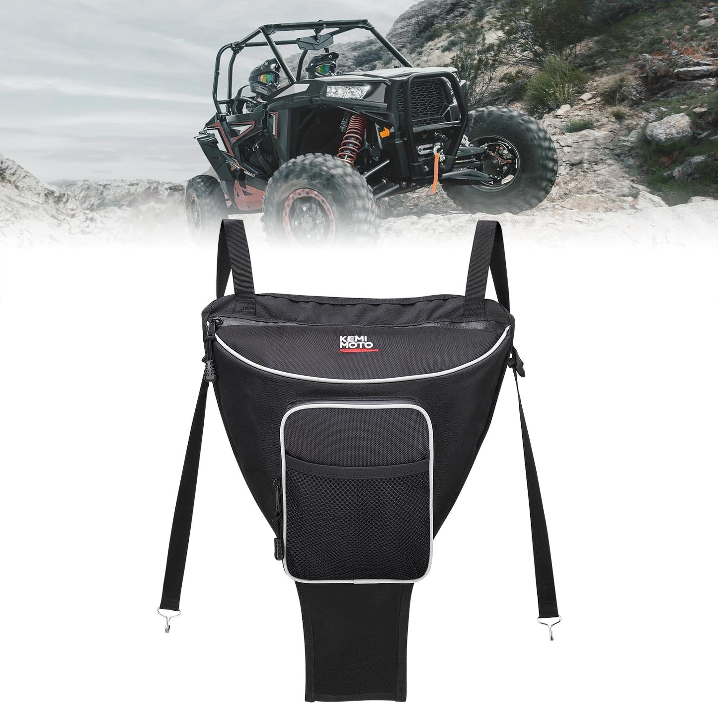 KEMIMOTO UTV Storage Bag, UTV Cab Pack Center Bag Compatible with Polaris RZR 570 800 S 900 1000 XP General 1000