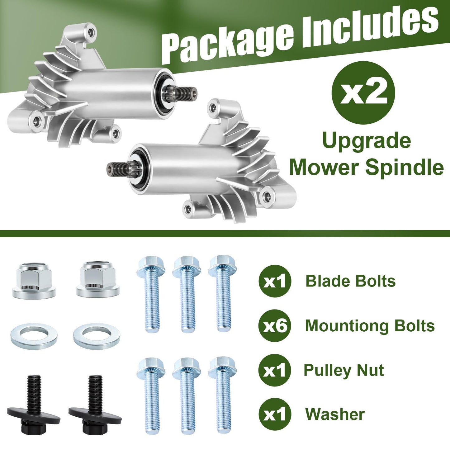 Podoy 130794 Spindle Assembly Compatible with Craftsman 42 Inch Deck LT1000 LT2000 DYT4000, Compatible with Husqvarna Poulan Riding Mower, Replacement for 532130794 128774 128285, 2 Pack