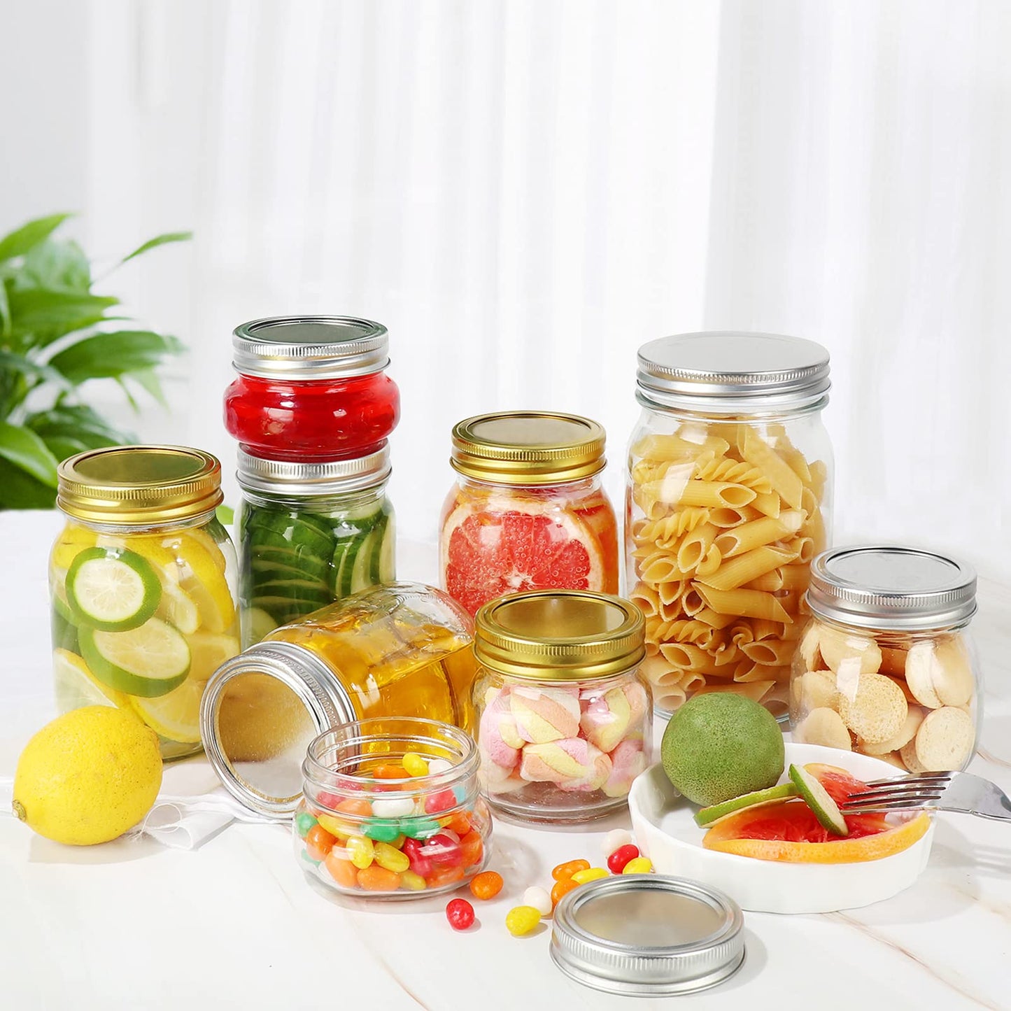 10 oz Glass Mason Jars, 24 Pack 300ml Canning Jars with Regular Mouth Lids, Glass Jars Storage Containers for Overnight Oats, Jam, Jelly, Honey, Beans, Spice, Wedding Party Favors, Shower Favors