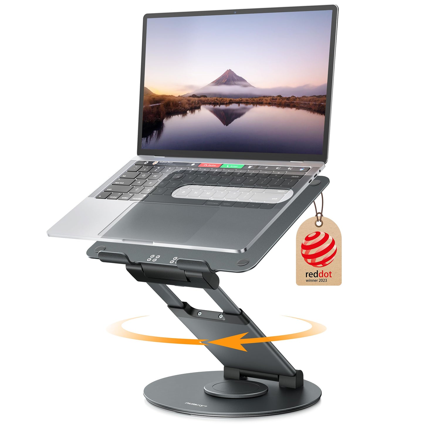 Nulaxy Telescopic 360 Rotating Laptop Stand for Desk Adjustable Height Swivel Pull Out Design Ergonomic Laptop Riser Fits All 10-17" Laptops Computer MacBook, Grey