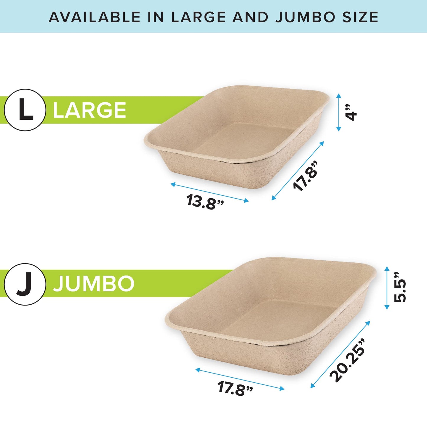 Kitty Sift (6-Pack) Disposable Cat Litter Box, Sustainable, Clean - Jumbo, 6-Pack