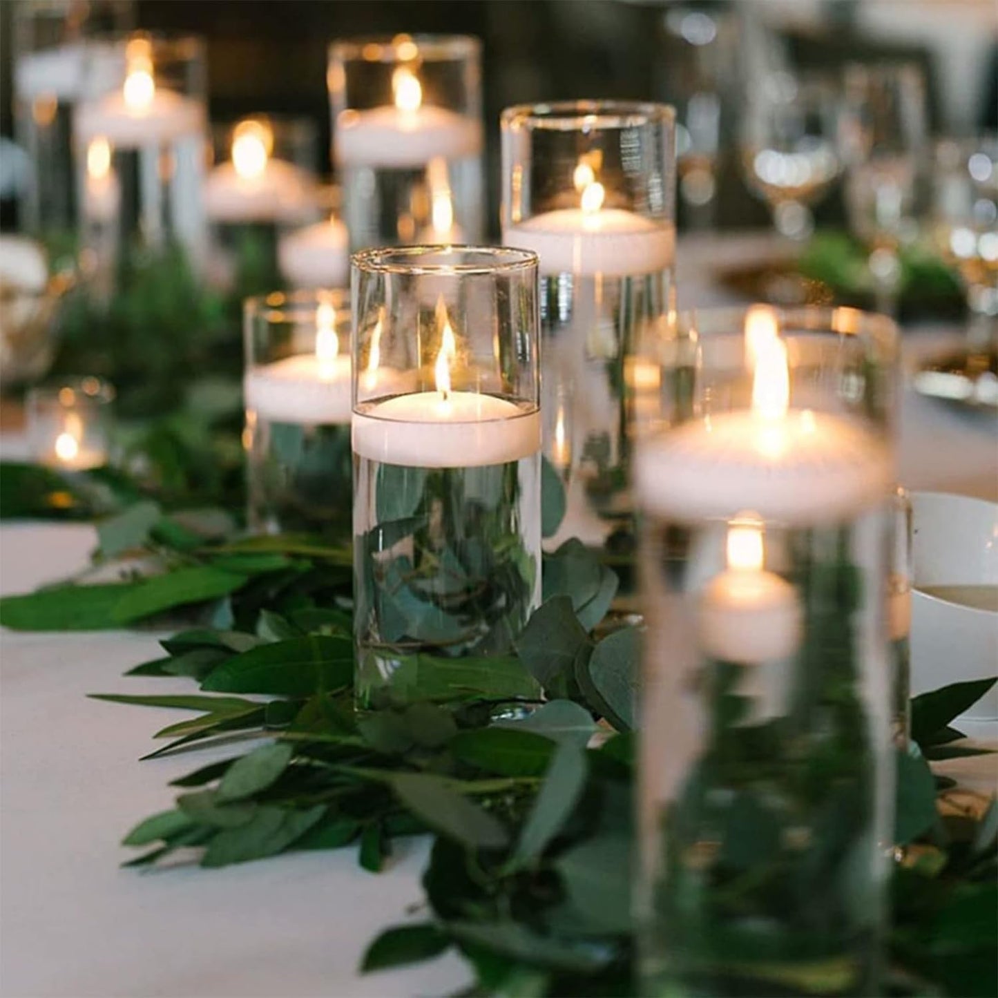 36 Pcs Floating Candles Centerpieces, 3 Inch White Smoke-Free and odorless, Burning continuously for 8-10 Hours, Suitable for Valentine's Day, Thanksgiving, Wedding, Holiday, Parties and Home Decor.