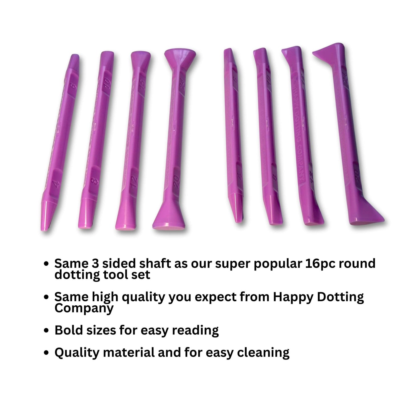 Oval Dotting Tools - Teardrop Dotting Tools - Happy Dotting Company - 8 Double-Ended Set for dot Mandala Painting - Oval Shaped Tools - Teardrop Shaped Tools - dot Painting