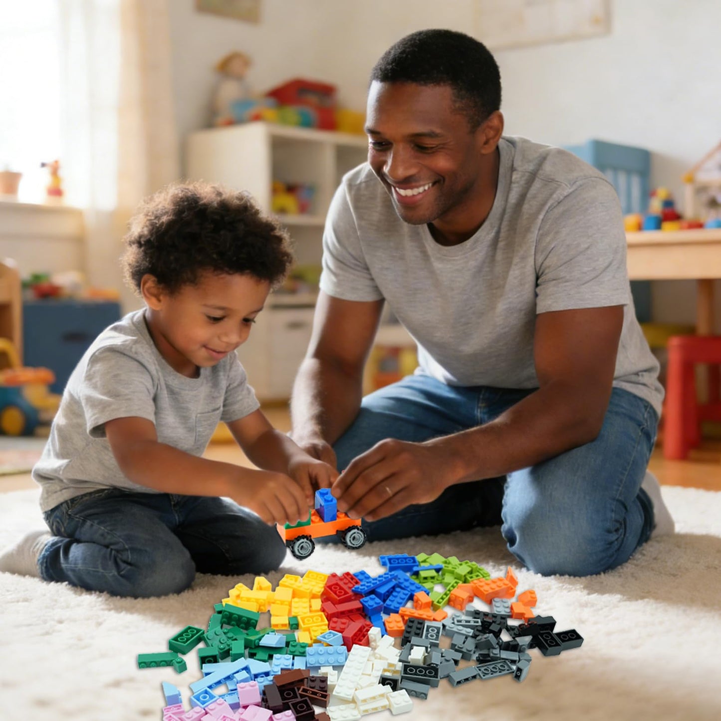 BroTex Classic wheels, axles and building blocks, building toy car, bus, robot and much more, toy for children, boys and girls from 6 years, gift idea