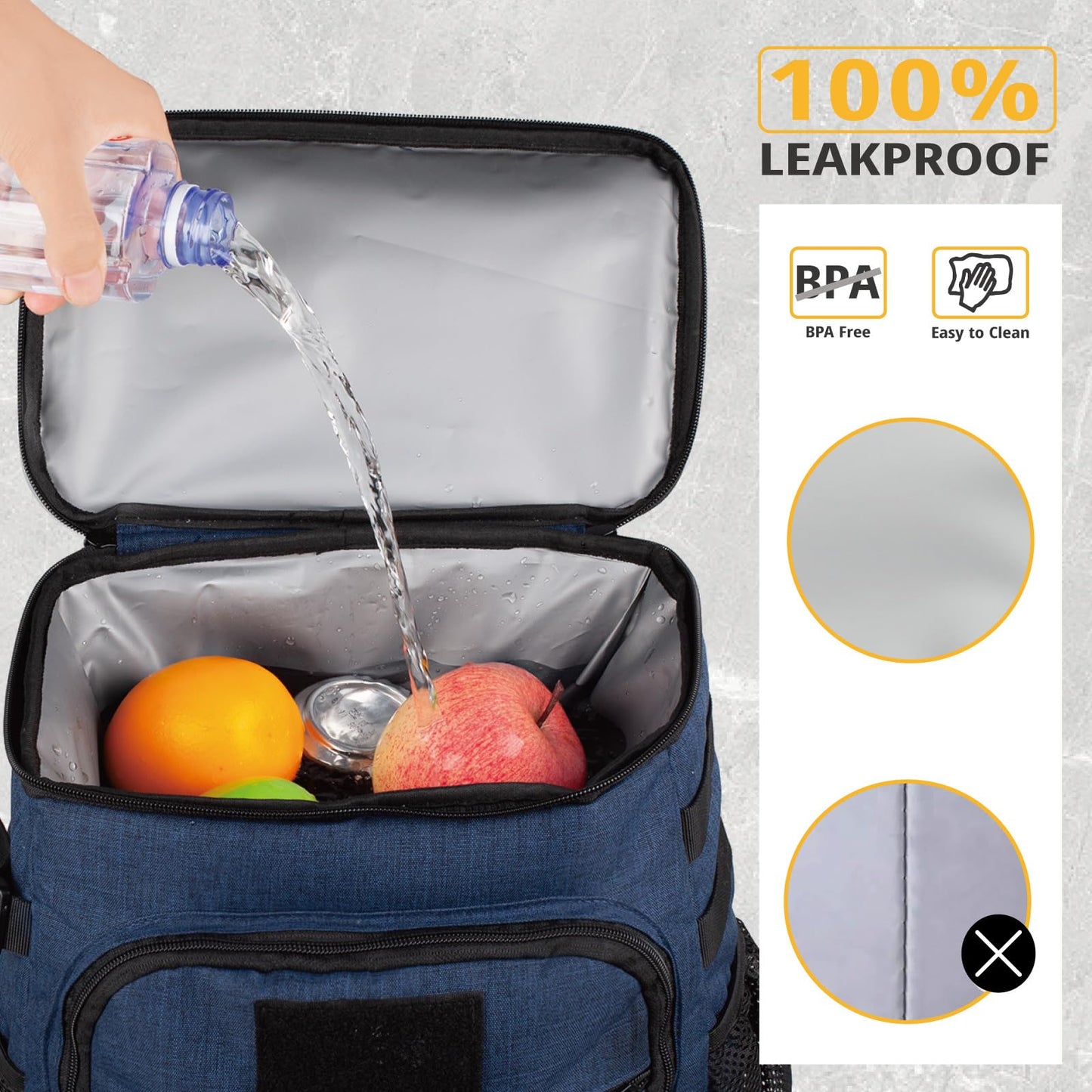 25L Backpack Cooler Keep All Drink Cold for Long Periods of Time Cooler Backpack Insulated Waterproof Portable High Durability Small Cooler Backpack with Compartment for Hiking Camping Beach