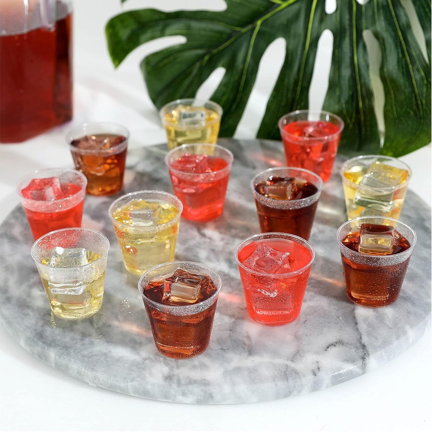 500 Crystal Clear Plastic Shot Glasses 1oz - Mini Disposable Cups for Wine Tasting, Condiments, Party - Clear Shot Cups