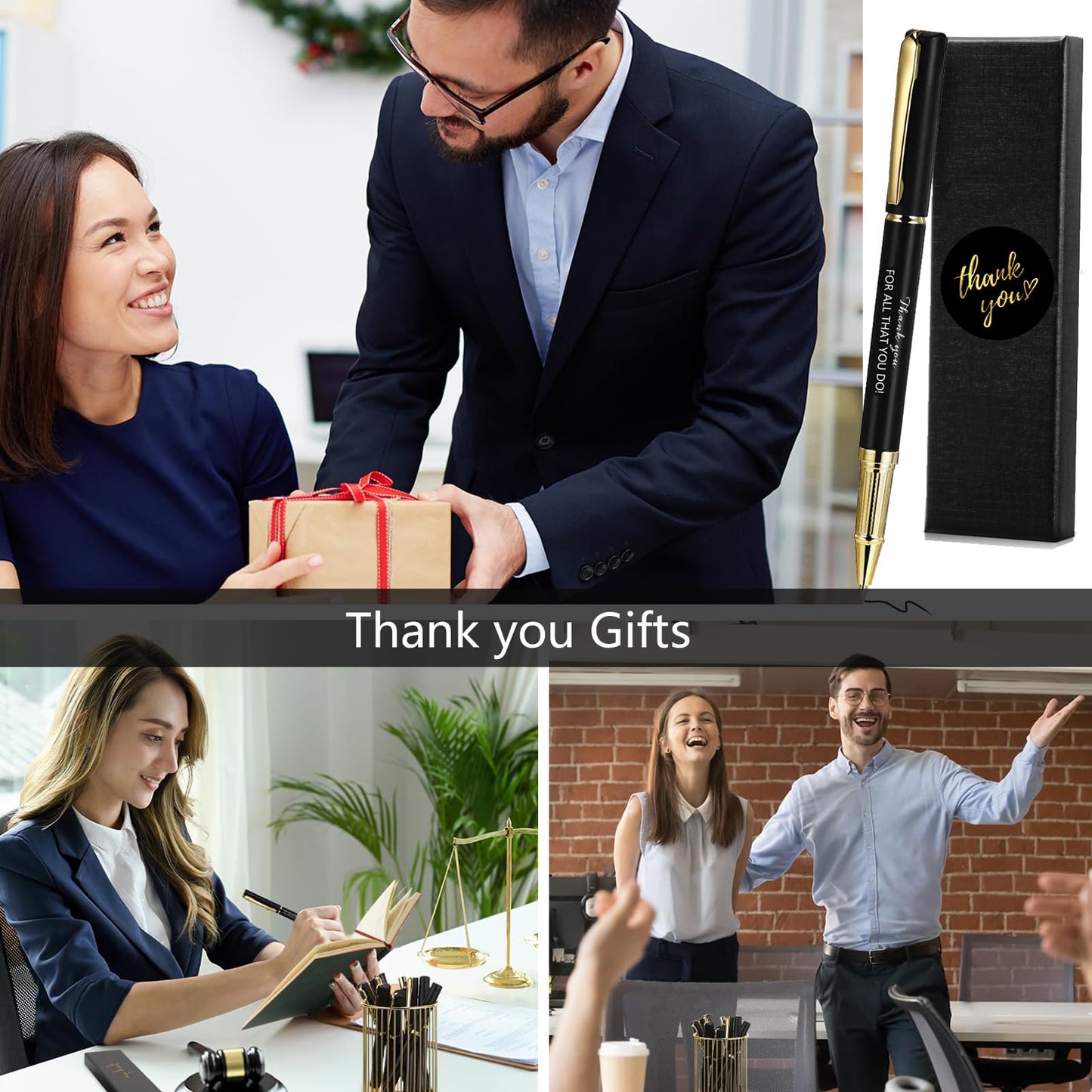 10/20/40 Sets Inspirational Thank You Gifts Employee Appreciation Gifts Bulk Ballpoint Engraved Business Pens with Gift Boxes (THANK YOU FOR ALL THAT YOU DO, 20)