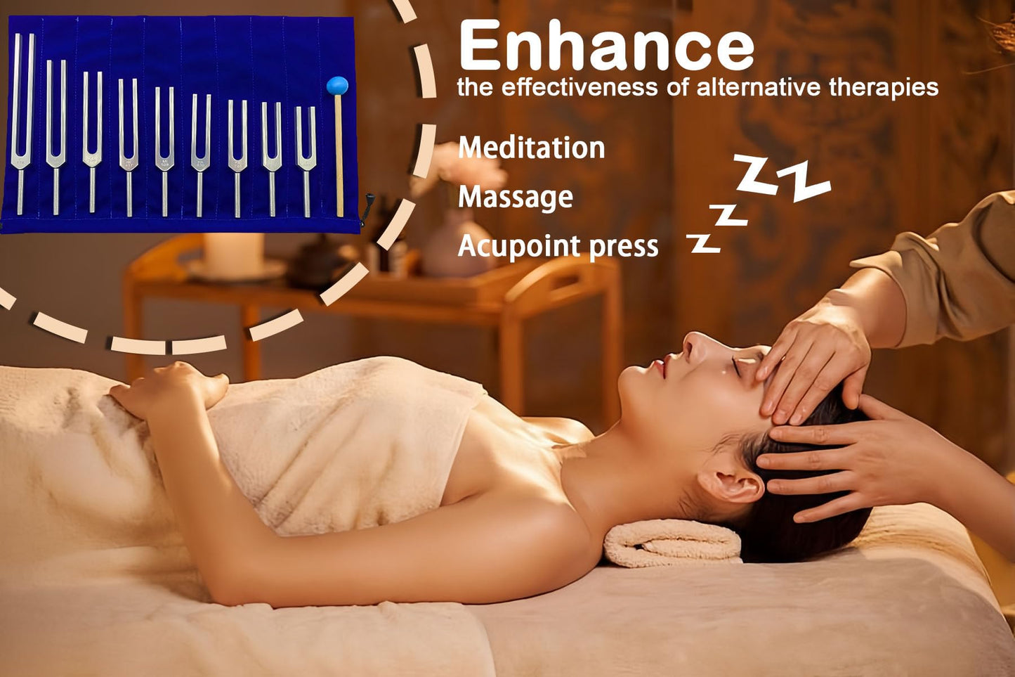 Oreilet 9Pcs Tuning Forks Set, Body for Healing Chakra with Storage Bag, Musical Instrument DNA Healing, Sound Therapy (174Hz, 285Hz, 396Hz, 417Hz, 528Hz, 639Hz, 741Hz, 852Hz, 963HZ) defult default