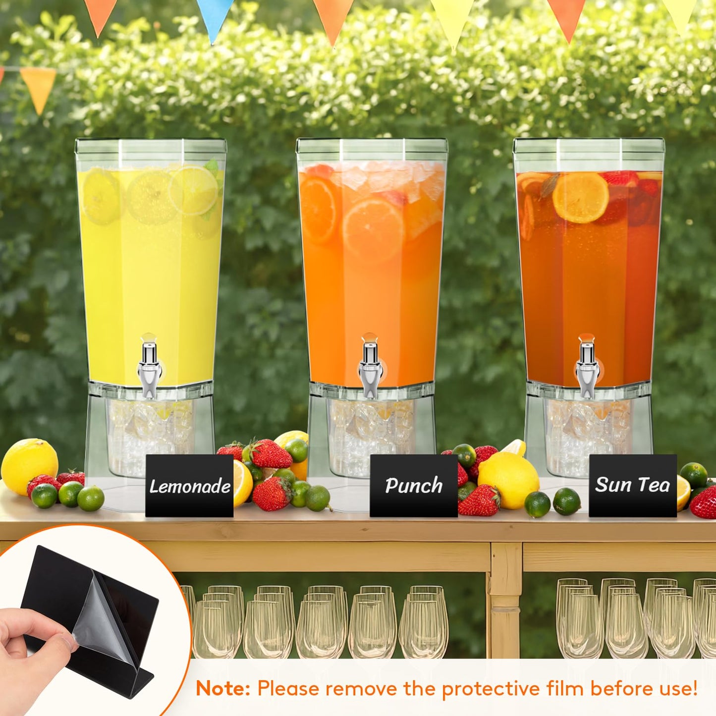 Lifewit 4L Drinks Dispenser with Tap and Stand, Pack of 2 Plastic Water Dispenser with Removable Stand for Lemonade, Juice, Water, Drinks, Drinking Column Drink Dispenser with Tap for Parties