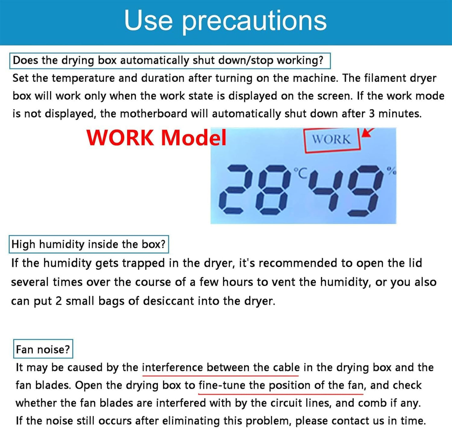 Comgrow 3D Printer Filament Dryer Box, SH01 3D Filament Storages, Keeping Filaments Dry During 3D Printing, Compatible with 1.75mm/2.85mm PLA PETG ABS Material, Filament Dehydrator, Spool Holder