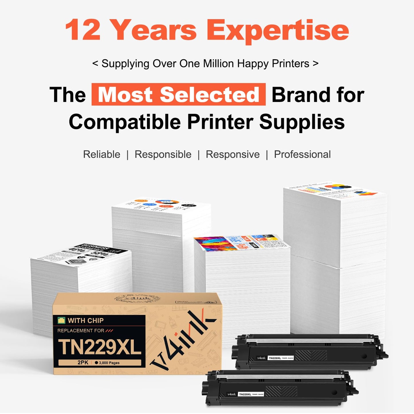 TN229XL TN229 XL High Yield Toner Cartridge Compatible Replacement for Brother TN229XL TN-229XL Use in HL-L3220CDW L3280CDW L3300CDW MFC-L3720CDW MFC-L3780CDW L3765CDW Printer (TN229XLBK 2 Pack)