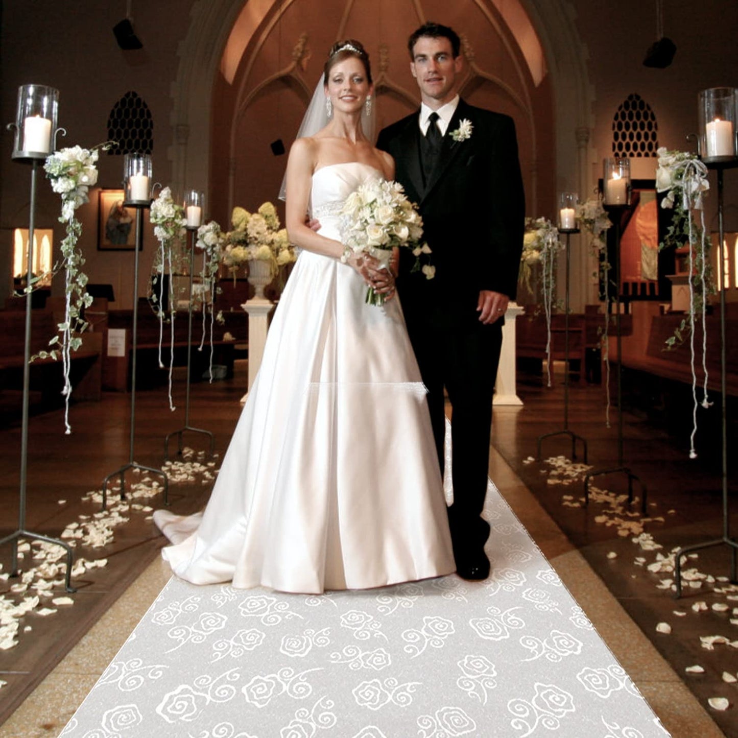 FrenzyBird Aisle Runner for Wedding Ceremony 3x50 Feet White Aisle Runner Walkway for Indoor Outdoor Wedding Church Decorations ,Halloween Parties can Also use a Carpet(Rose)