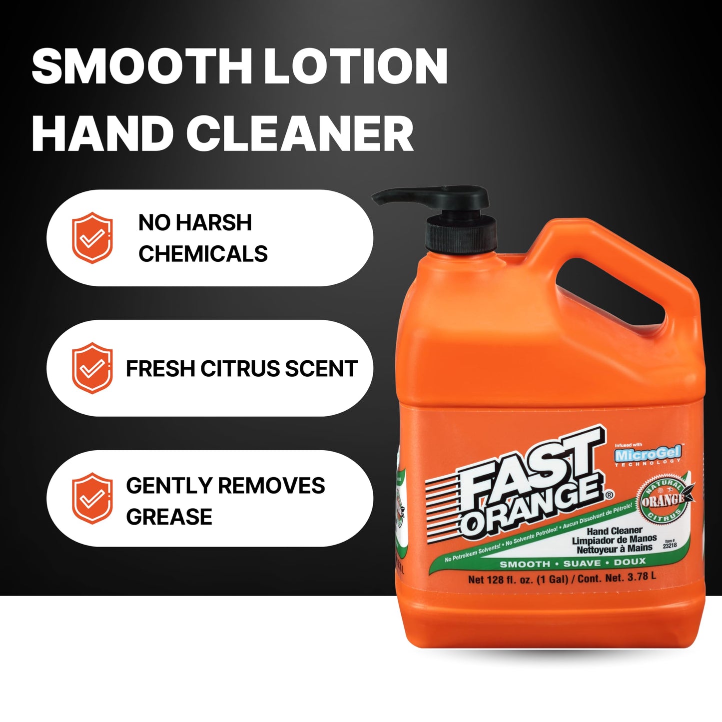 Fast Orange 23218 Smooth Lotion Hand Cleaner, 3.78L