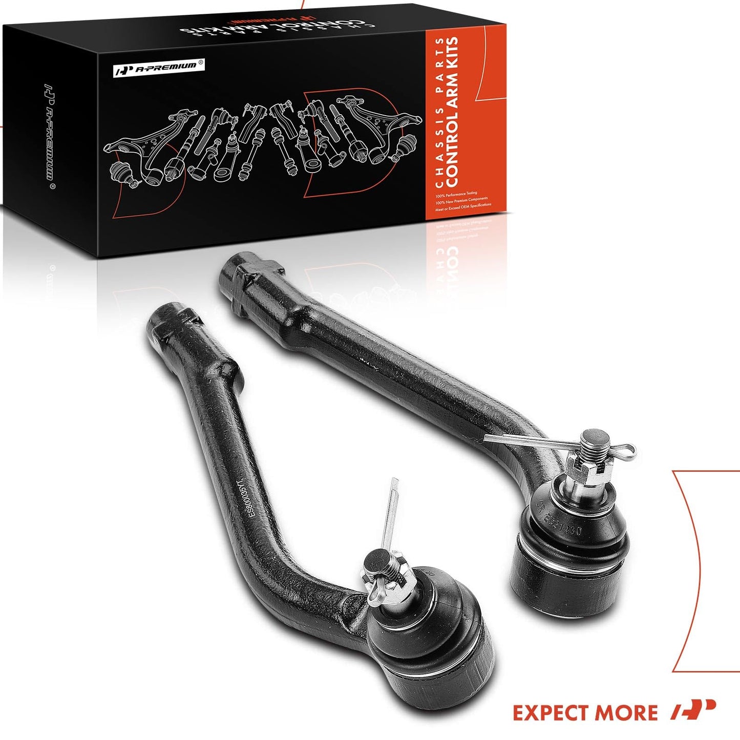 A-Premium 2 x Front Outer Tie Rod Ends, Compatible with Kia Sorento 2011-2013, Hyundai Santa Fe 2007-2012, Veracruz 2007-2012
