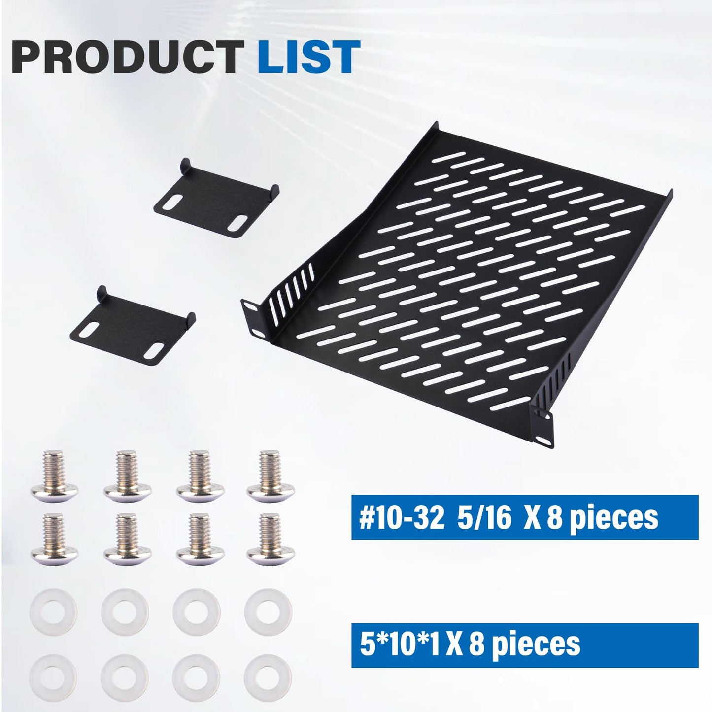 GeeekPi 10 inch 1U Rack Shelf, 10.23inch Depth, 1U Server Rack Shelf Vented Rack Mount Cantilever Tray for DeskPi Rackmate T2/T0 Plus/T1 Plus/TL1 Network Cabinet