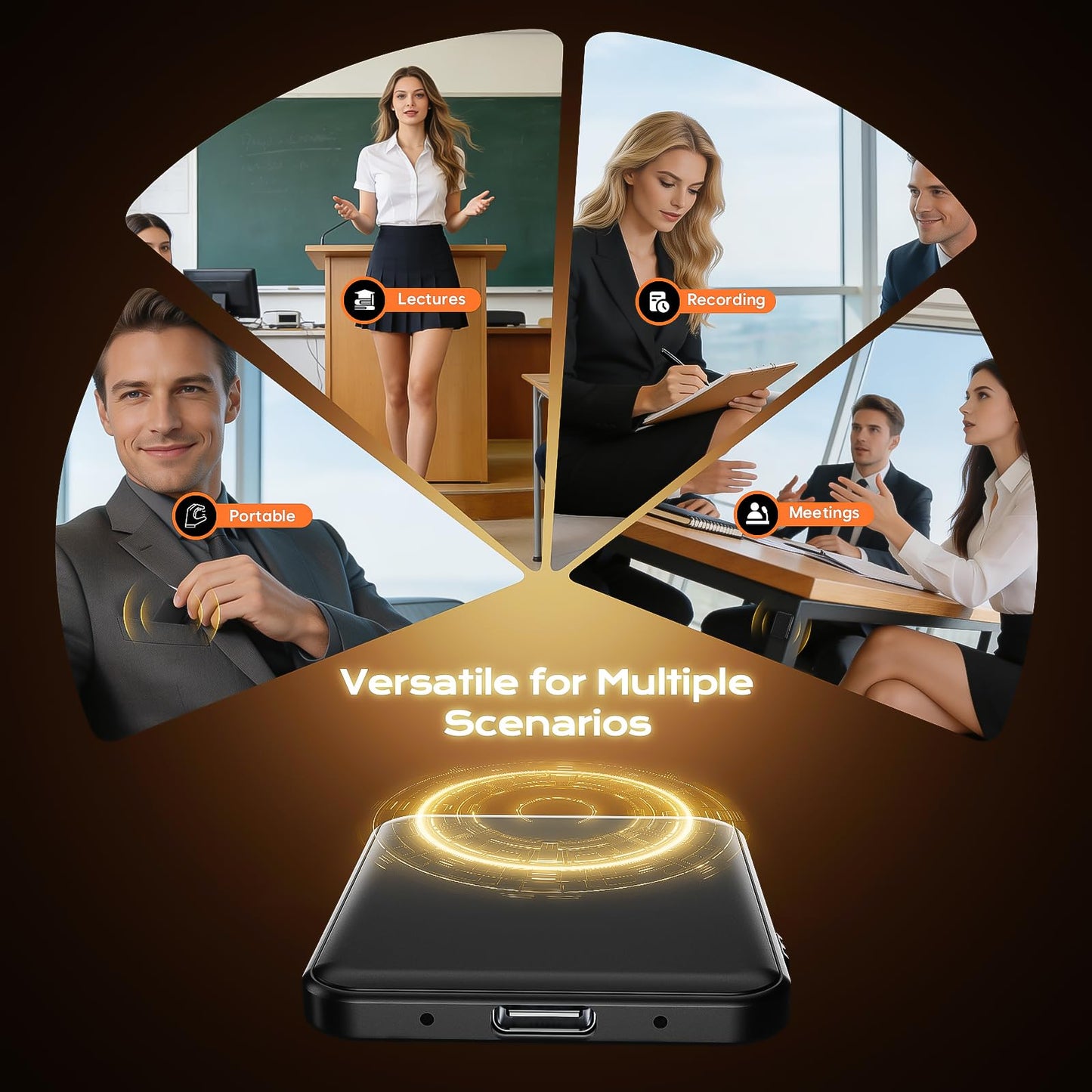 128 G(10800 Hours) Magnetic Voice Activated Recorder - Hypamutek AI Noise Reduction Digital Voice Recorder with Playback, 75H Continuous & Portable Audio Recorder for Meetings, Lectures and Interviews