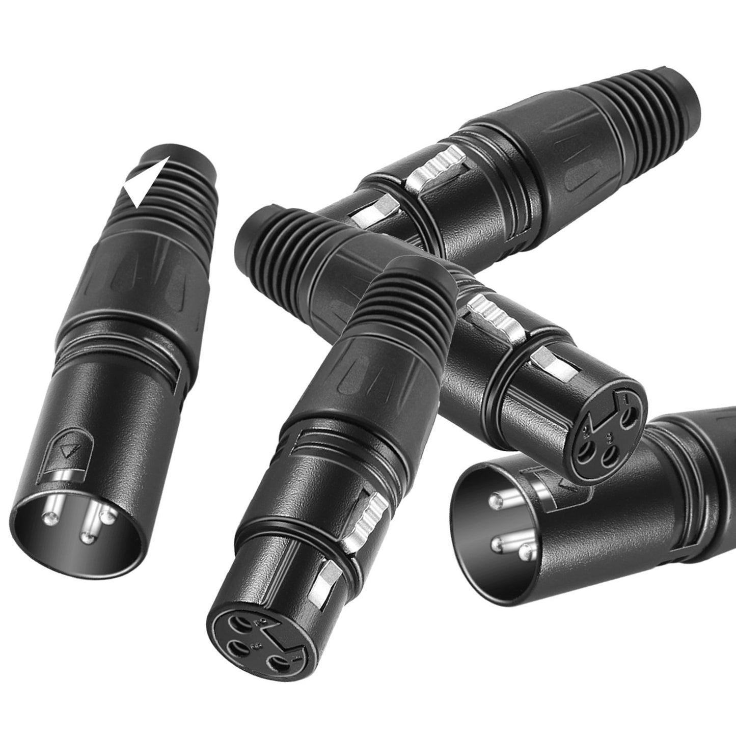 Neewer Micro Snake Charger Connector 3 Pin XLR 20pcs Audio Jack Microphone Connector with Charger Cable 10 Male and 10 Female Connectors Zinc Alloy