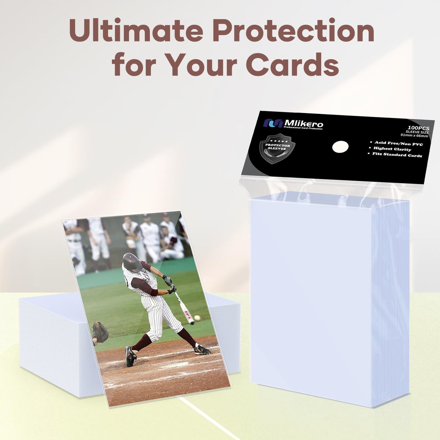 1200 Counts Card Sleeves, Clear Trading Card Sleeves, Ultra Soft Hockey Cards Sleeves, Plastic Card Protector for Standard Cards Fit for MTG, Hockey, Sports, Game Cards