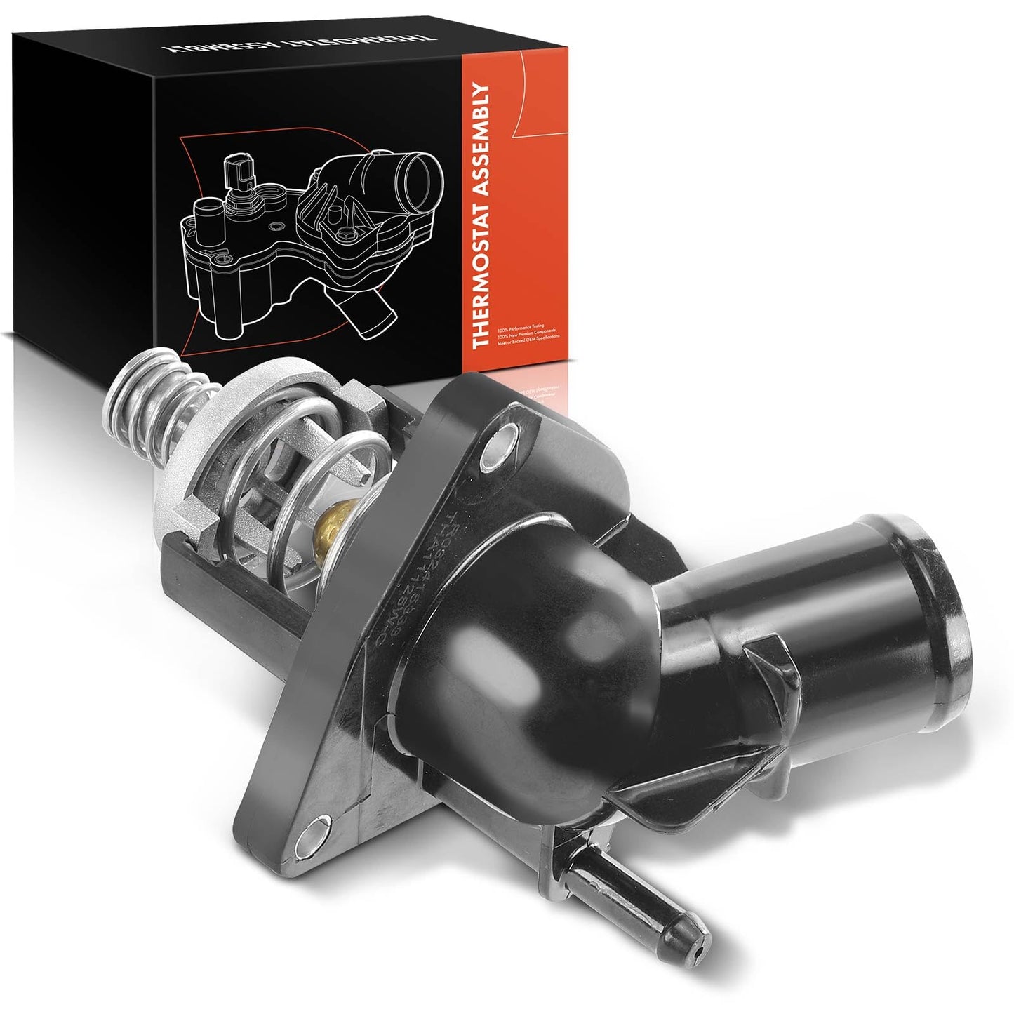 A-Premium Engine Coolant Thermostat and Housing Assembly - 8Cyl, 4.3L 5.3 6.2L - Compatible with Chevy, GMC, Cadillac Vehicles - Silverado 1500, Suburban, Tahoe, Sierra, Yukon XL, for# 12674639