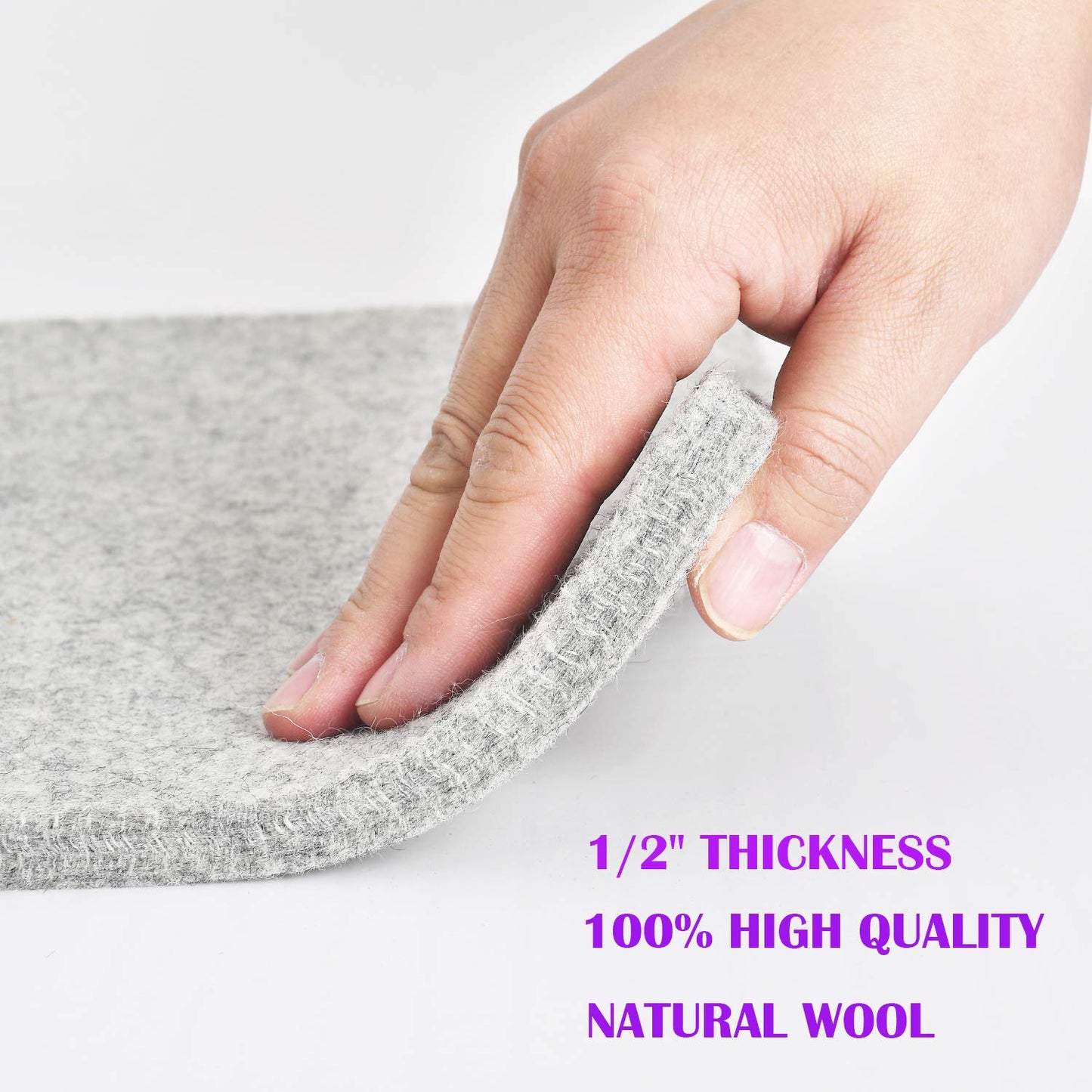 Rdutuok 17x13.5 Inches Wool Pressing Mat for Quilting Ironing Pad Easy Press Wooly Felted Iron Board for Quilters Retains Heat, Great for Quilting & Sewing Projects