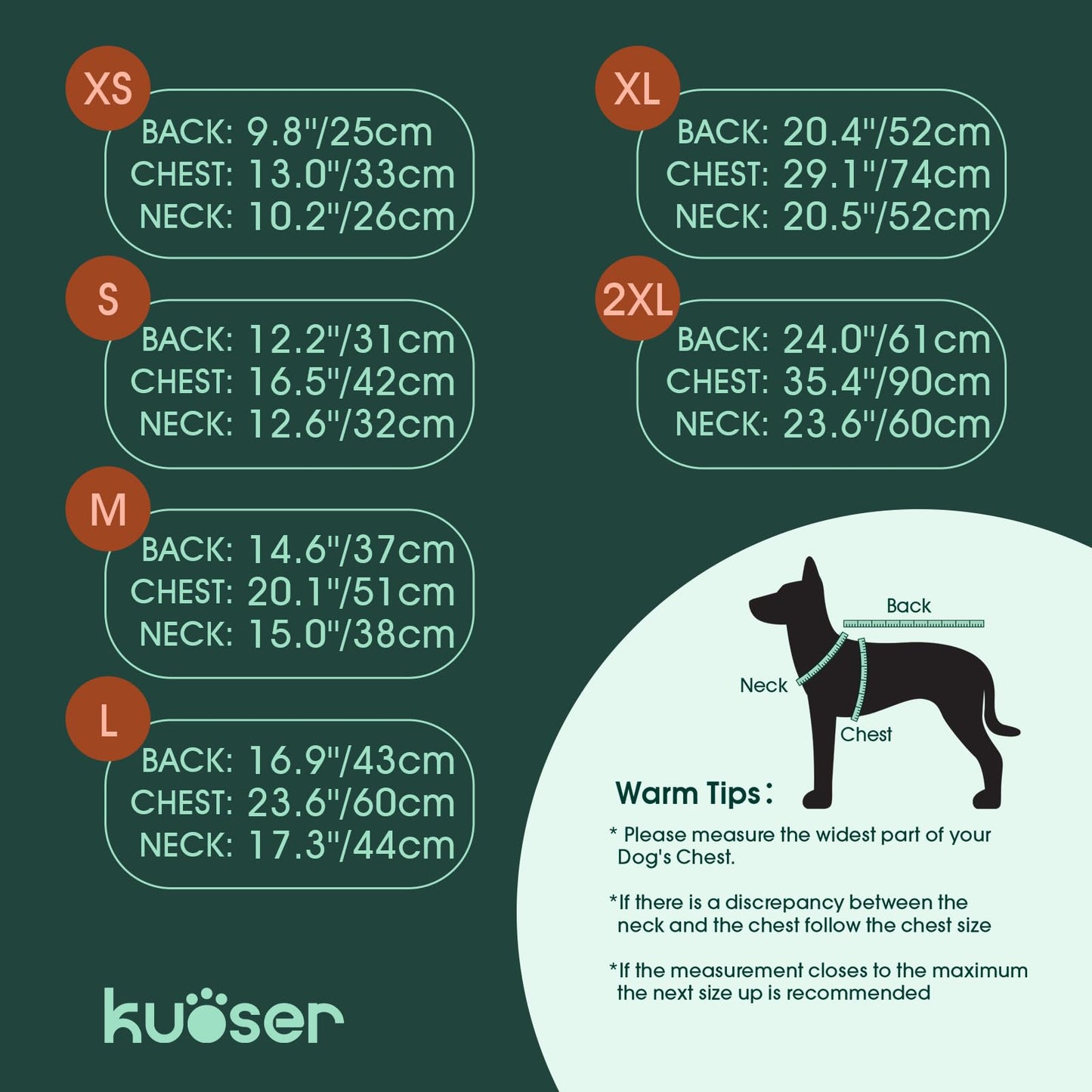 Kuoser Fullbody Dog Coat - Warm Winter Coat with Reflective Jacket & Built-in Harness for Small Dogs - Suitable for Yorkie, Bichon Frise, Shih Tzu (Brown S)
