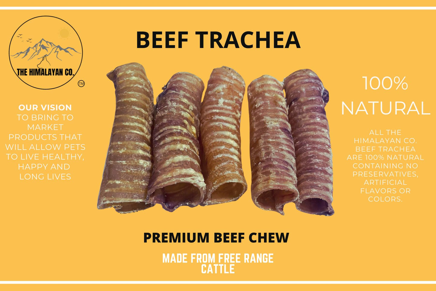 Beef Trachea Dog CHEW Treat - (4/6/12 INCH) Beef Trachea for Dogs - *(4 INCH 16 Pack)* - Single Ingredient Beef Treats - 100% Natural Free Range Beef - Dental CHEW