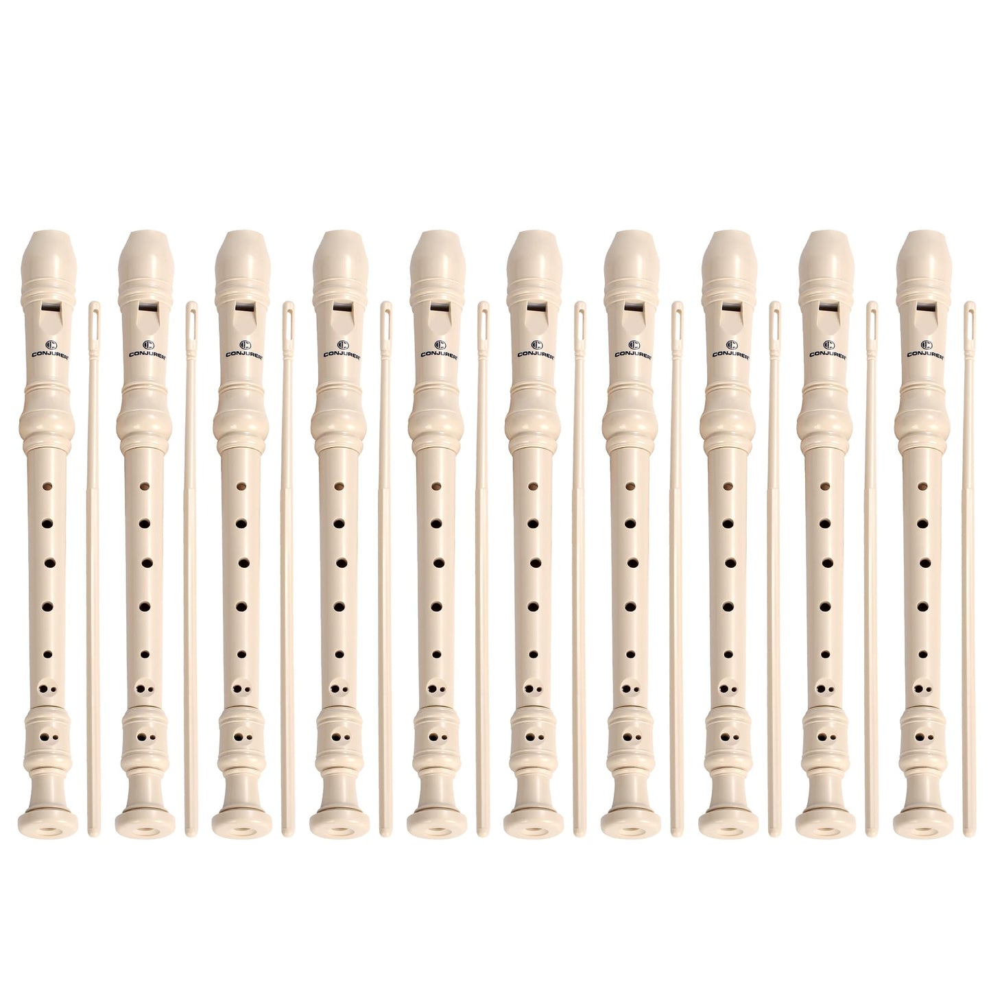 CONJURER Soprano Recorder Instrument for Kids Students German Fingering 8 Hole Flute ABS Soprano Recorder for Beginners with Cleaning Rod and Bag for Children Aged 3+