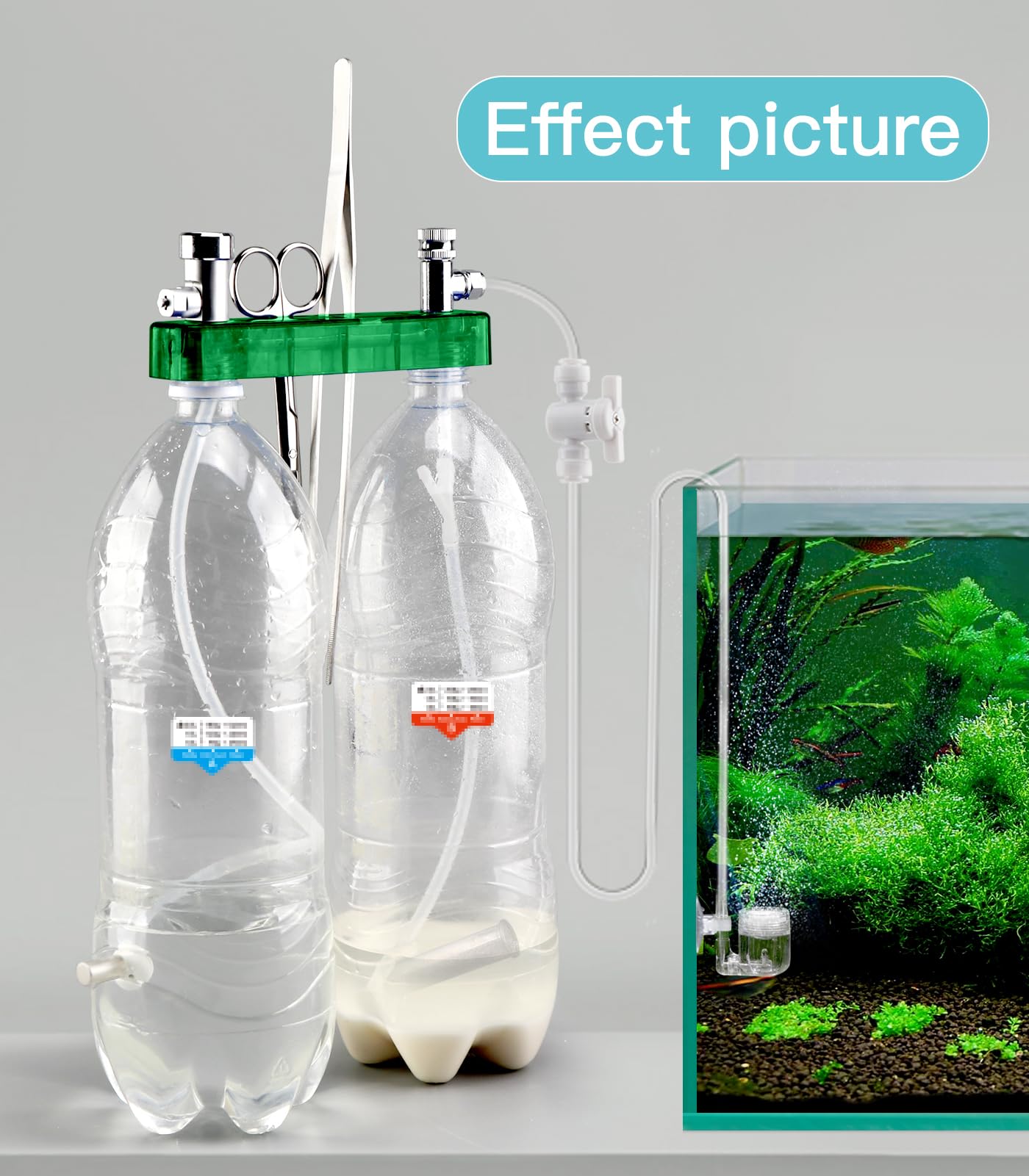 Clscea DIY CO2 Generator System Kit with Safety Valve 1 Second Quick Reaction for Aquarium Plants Integrated Design