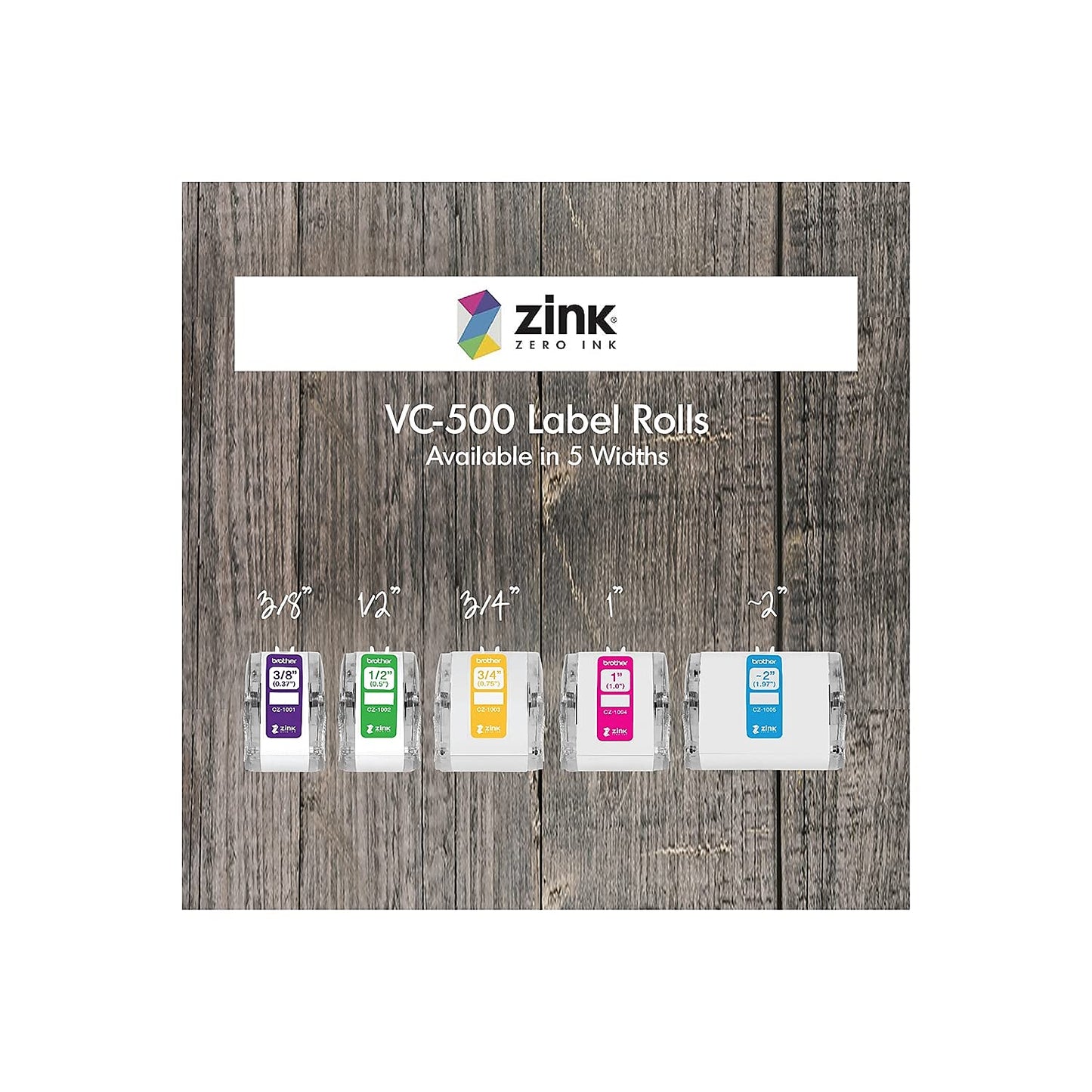 Brother Genuine CZ-1003 Continuous Length ¾” (0.75”) 19 mm Wide x 16.4 ft. (5 m) Long Label roll Featuring Zero Ink Technology, CZ1003