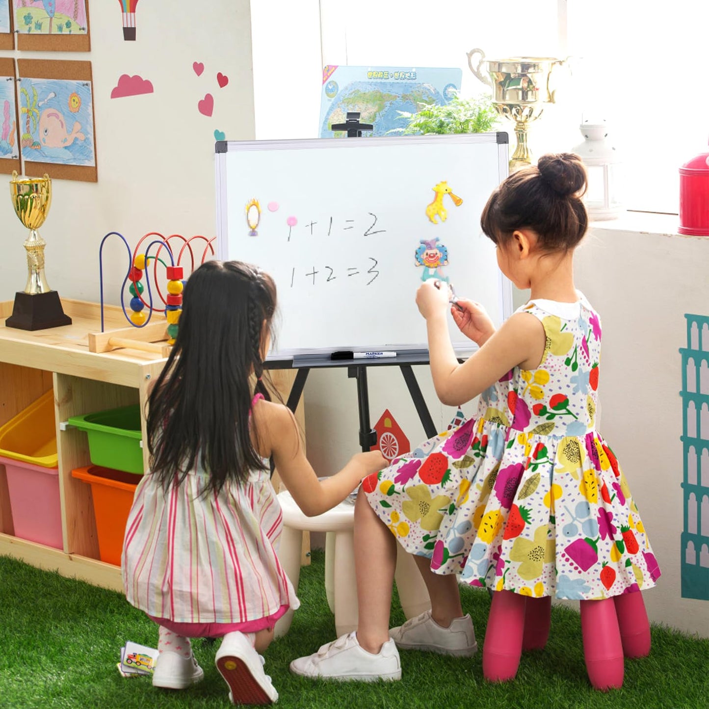 SWANCROWN Magnetic Whiteboard 24x18 inches,Dry Erase White Board for Wall 60x45cm