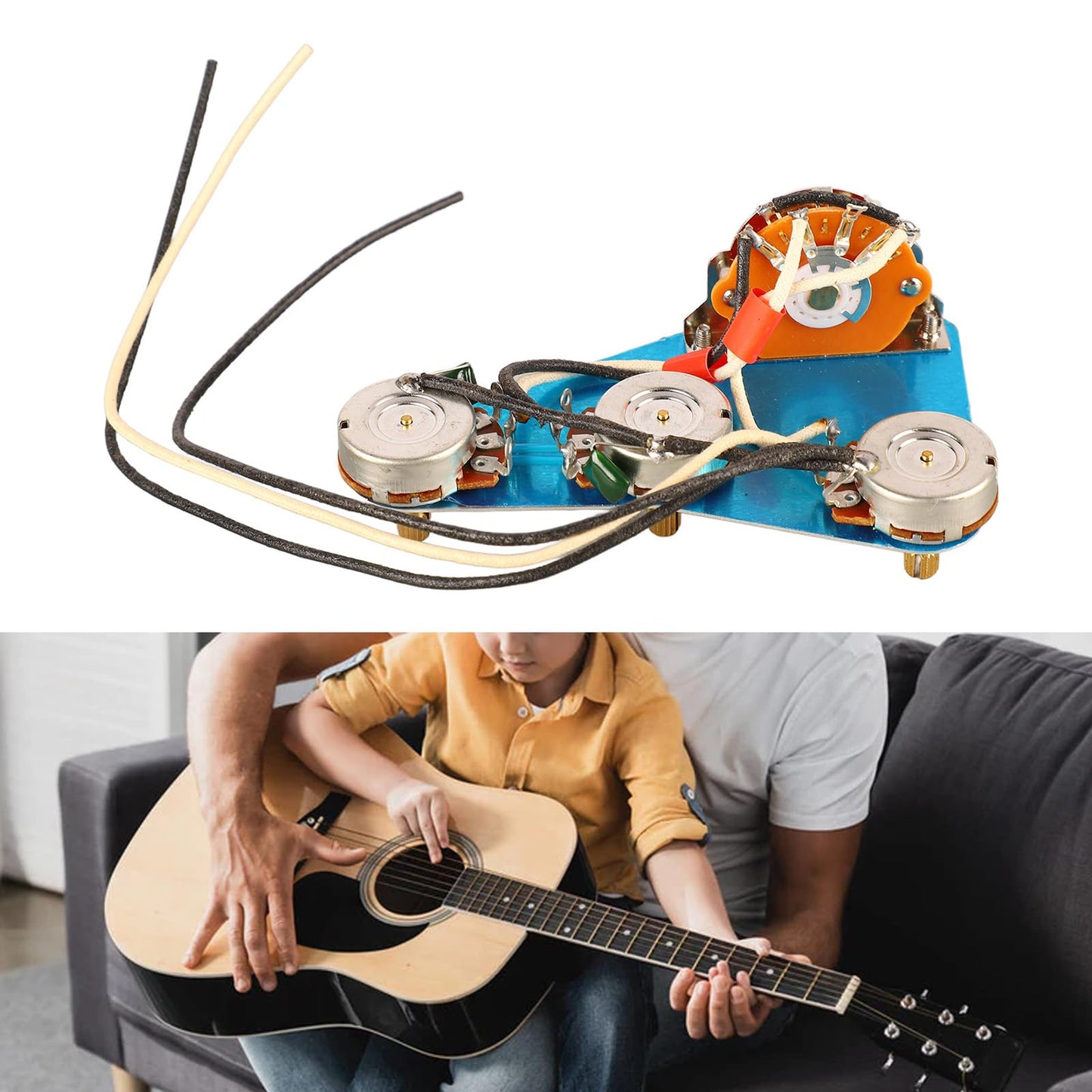 Strat-Style Guitar Wiring Harness Prewired Upgrade – Guitar Wiring Harness Set Prewired, Quick Install, Enhanced Tone, Reliable Performance for Guitar Enthusiasts
