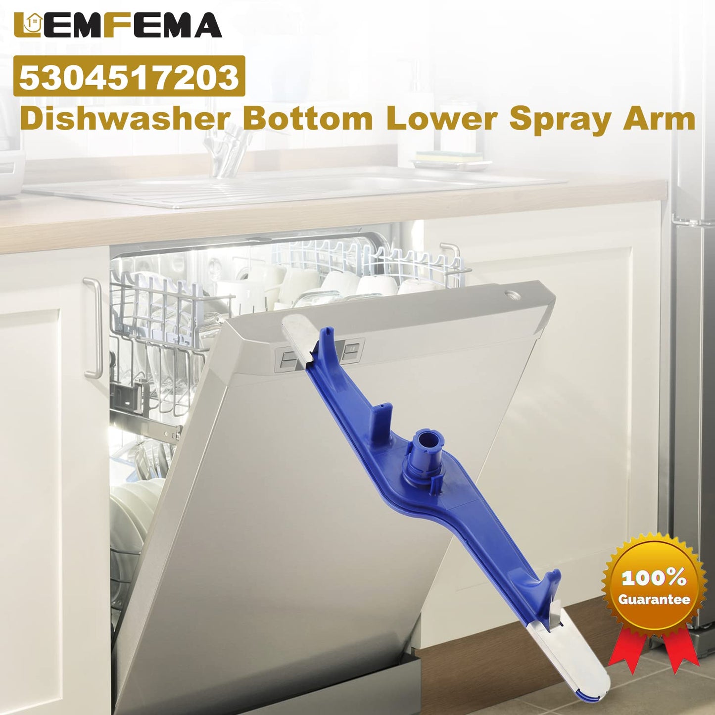 5304517203 Dishwasher Lower Spray Arm Compatible with Frigidaire and Kenmore Dishwashers parts, Replaces 154568001 154414101 154250901 154568002 (Blue)