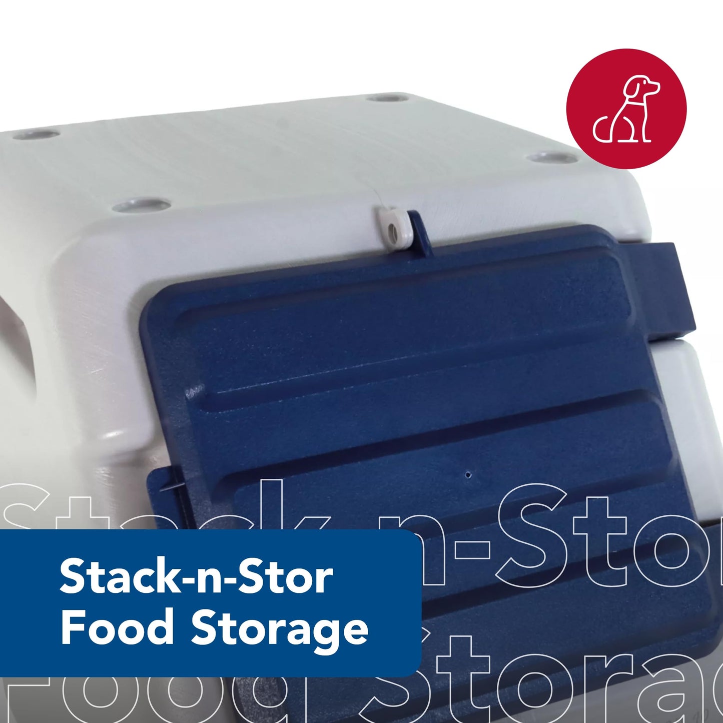 Coastal Pet Bergan Stack-n-Stor - Stackable Outdoor and Indoor Pet Food Storage Container - Beige and Navy - 9 gal - Small