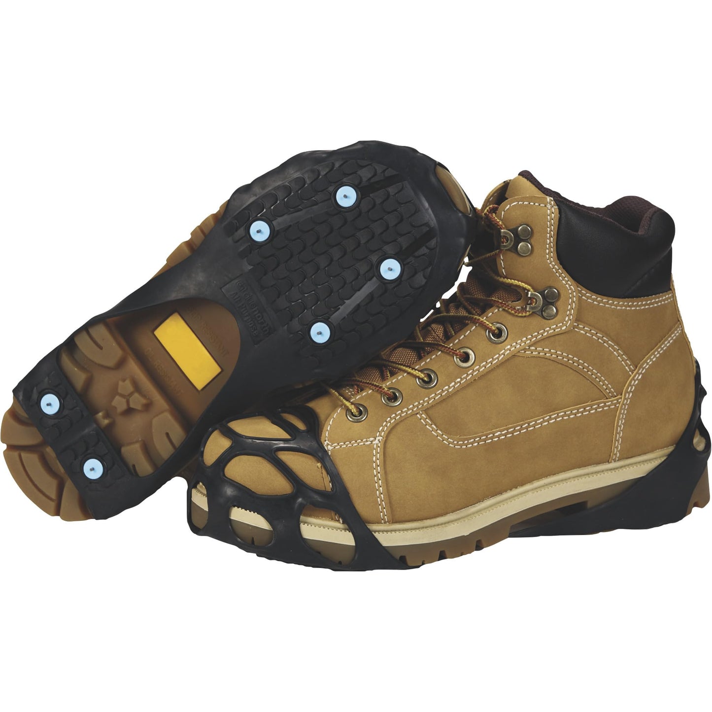 Due North All Purpose Ice Cleats - Pulse Grip Tread for Maximum Grip - 12 Replaceable Spikes, Fits Most Footwear (1 Pair)