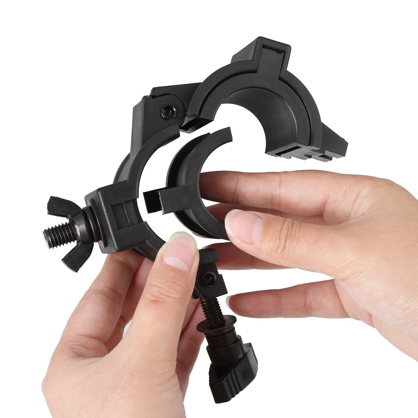 OTTFF 5 Pack Stage Light Clamps for DJ Par Light, Plastic O Truss Clamp Mount Hook Fit 1",1-1/2", 2" Pipe