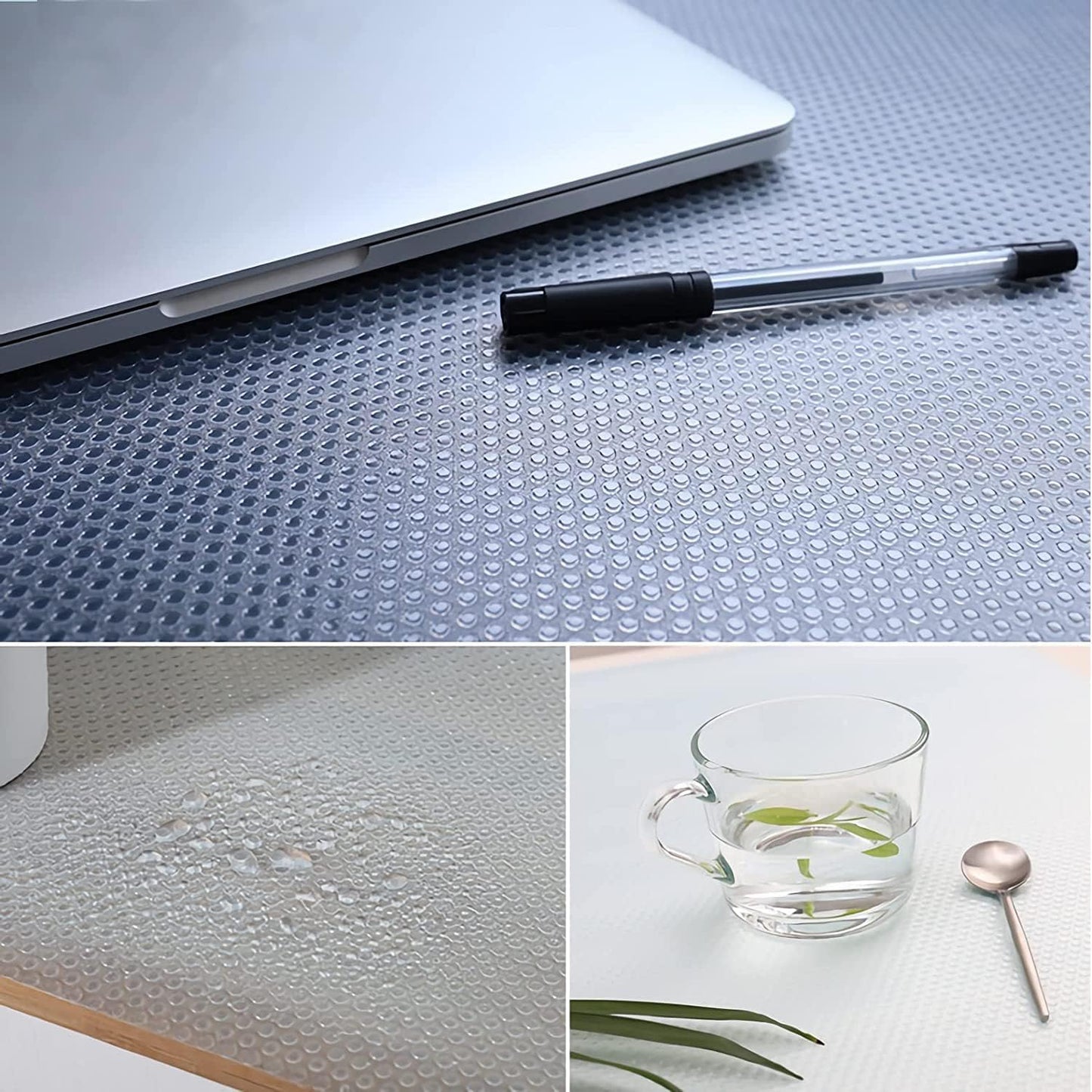 ninecessary Shelf Liner, Non Adhesive Drawer Liners 20 Inch x 20 Feet (20 x 240 Inch), Non Slip Cabinet Liners, Washable Cupboard Liner Mats for Kitchen Cabinet, Dresser, Shelves - Clear