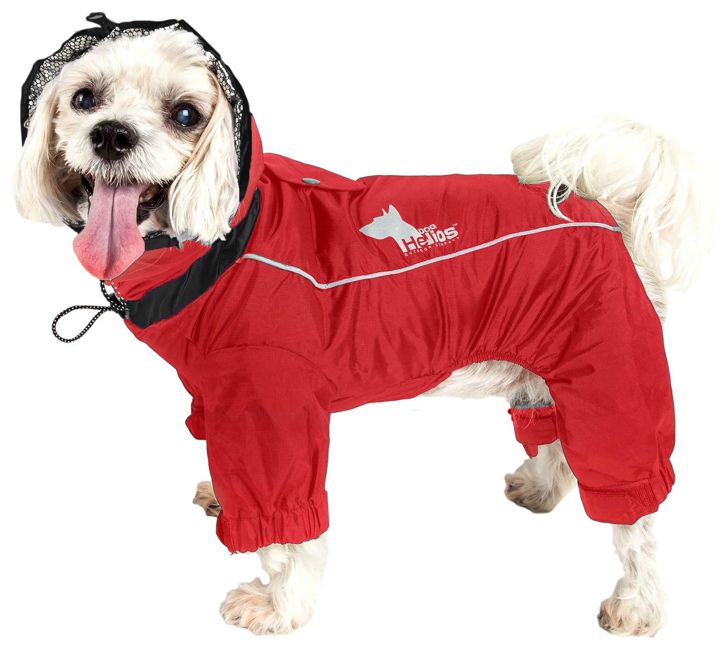 DOGHELIOS 'Weather-King' Windproof Waterproof and Insulated Adjustable Full Bodied Pet Dog Jacket Coat w/Heat Retention Technology, Large, Red