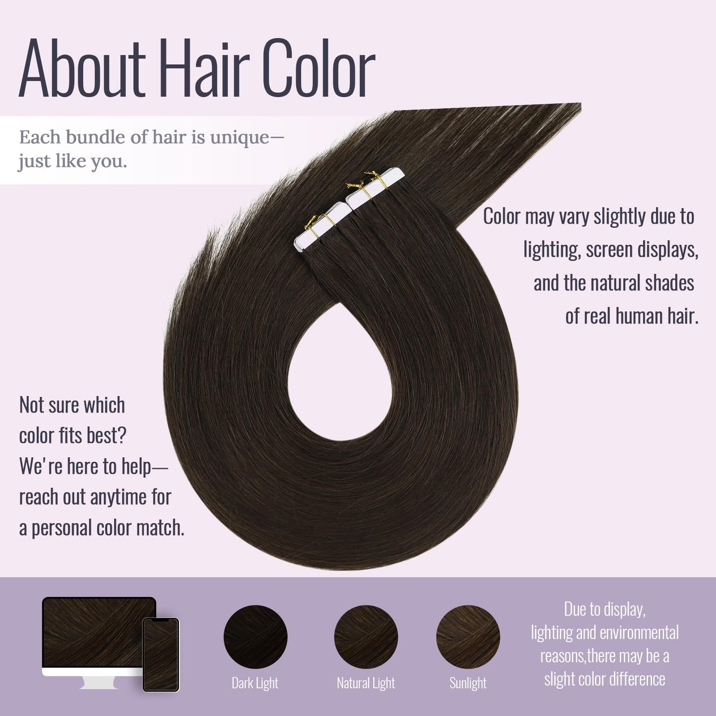Fshine Tape in Hair Extensions Dark Brown Skin Weft Remy Human Hair, Full Head Straight Natural Extensions, Seamless Invisible Adhesive, Perfect for Daily Wear, Vacations,20pcs, 18 Inch 50g