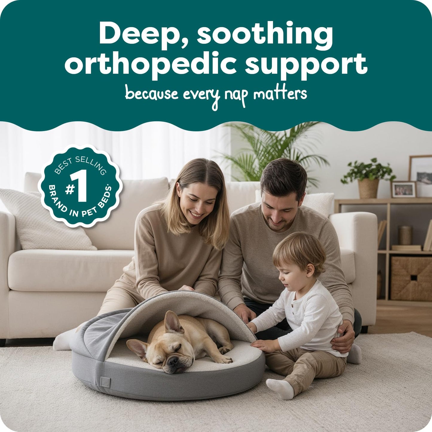 Furhaven 26" Round Orthopedic Dog Bed for Medium/Small Dogs w/Removable Washable Cover, for Dogs Up to 30 lbs - Sherpa & Suede Snuggery - Gray, 26-inch