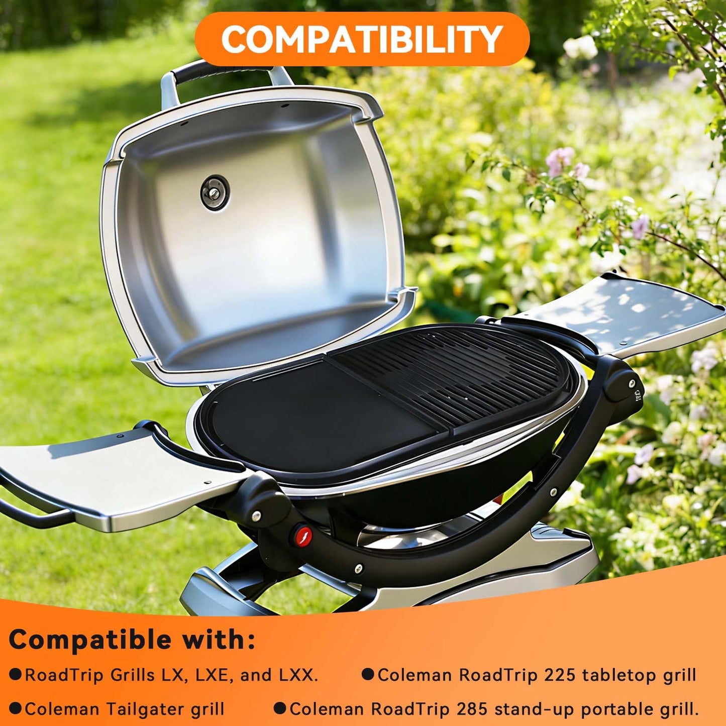 13" Cast Iron Griddle for Coleman Roadtrip Grill 285 225 Table Top Accessories Replacement Parts - Nonstick Reversible Griddle for Stove Top/Gas Grill/Oven & Outdoor BBQ for Swaptop Cooktop LX LXE LXX