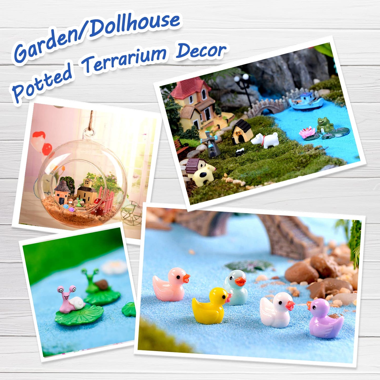 115 Miniature Fairy Garden Accessories, Fairy Garden Kit, Fairy Garden Animals, Miniature Figurines, Micro Landscape Ornaments Kit, for Dollhouse Decoration Plant House Decor