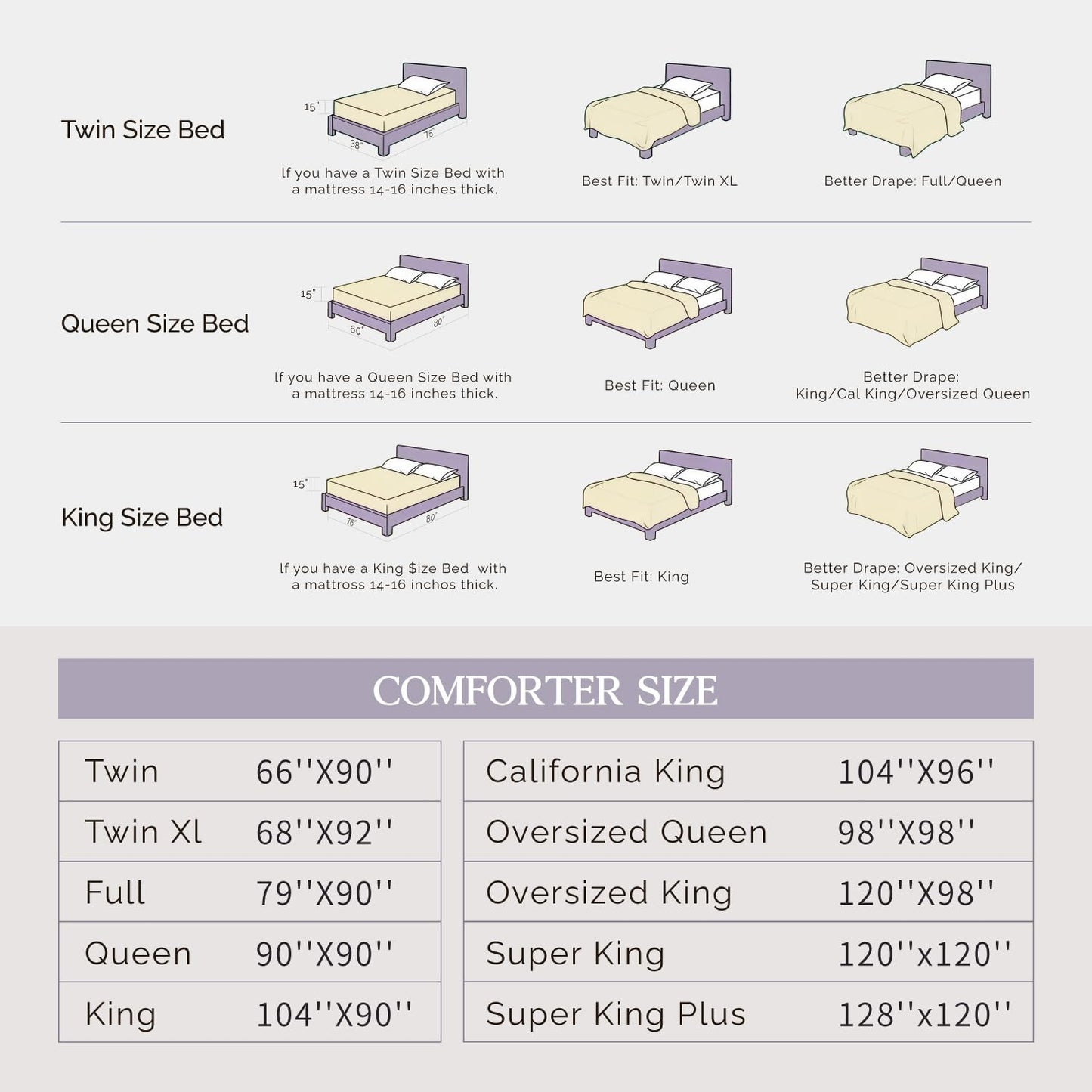 Andency Beige Comforter King (104x90Inch), 3 Pieces Pinch Pleat Lightweight Soft Comforter Set, All Season Pintuck Polyester Bedding Set