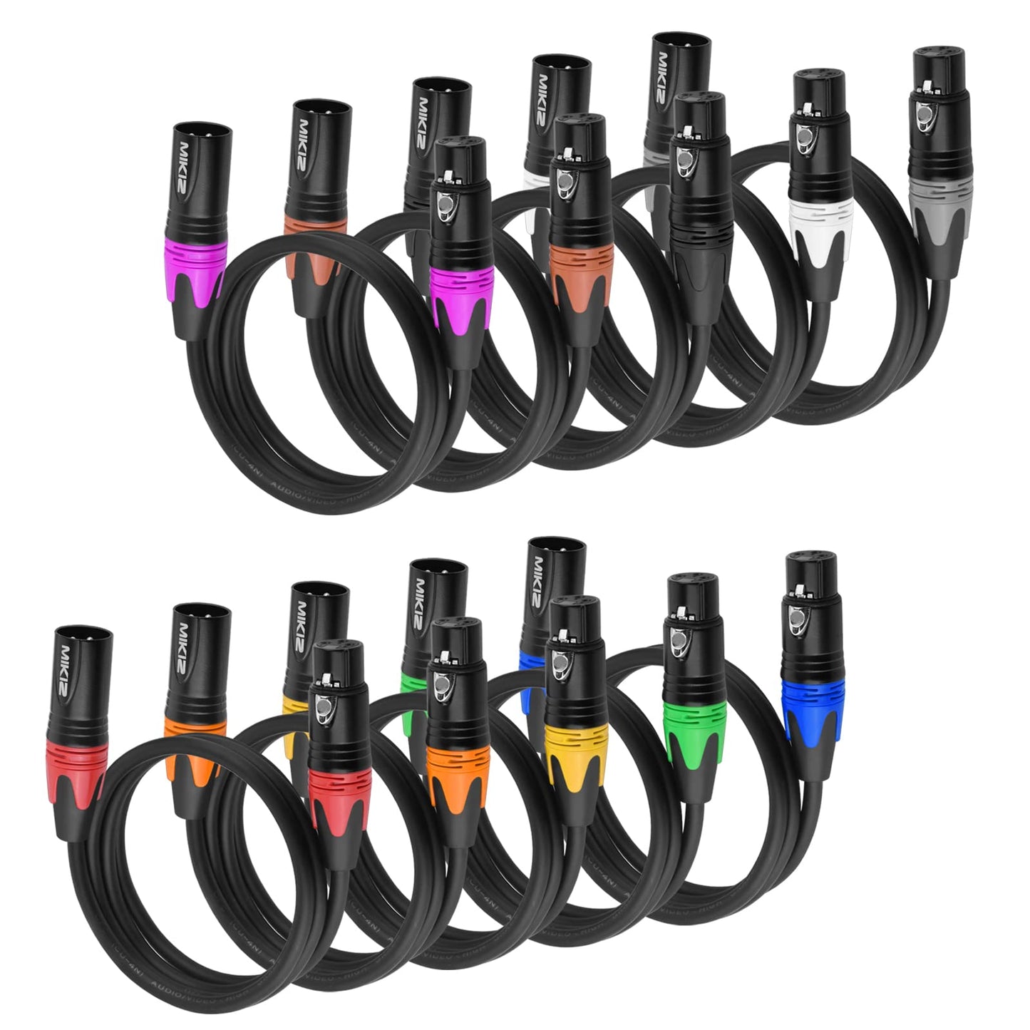 MIKIZ XLR Microphone Cables 6 Feet 10 Packs