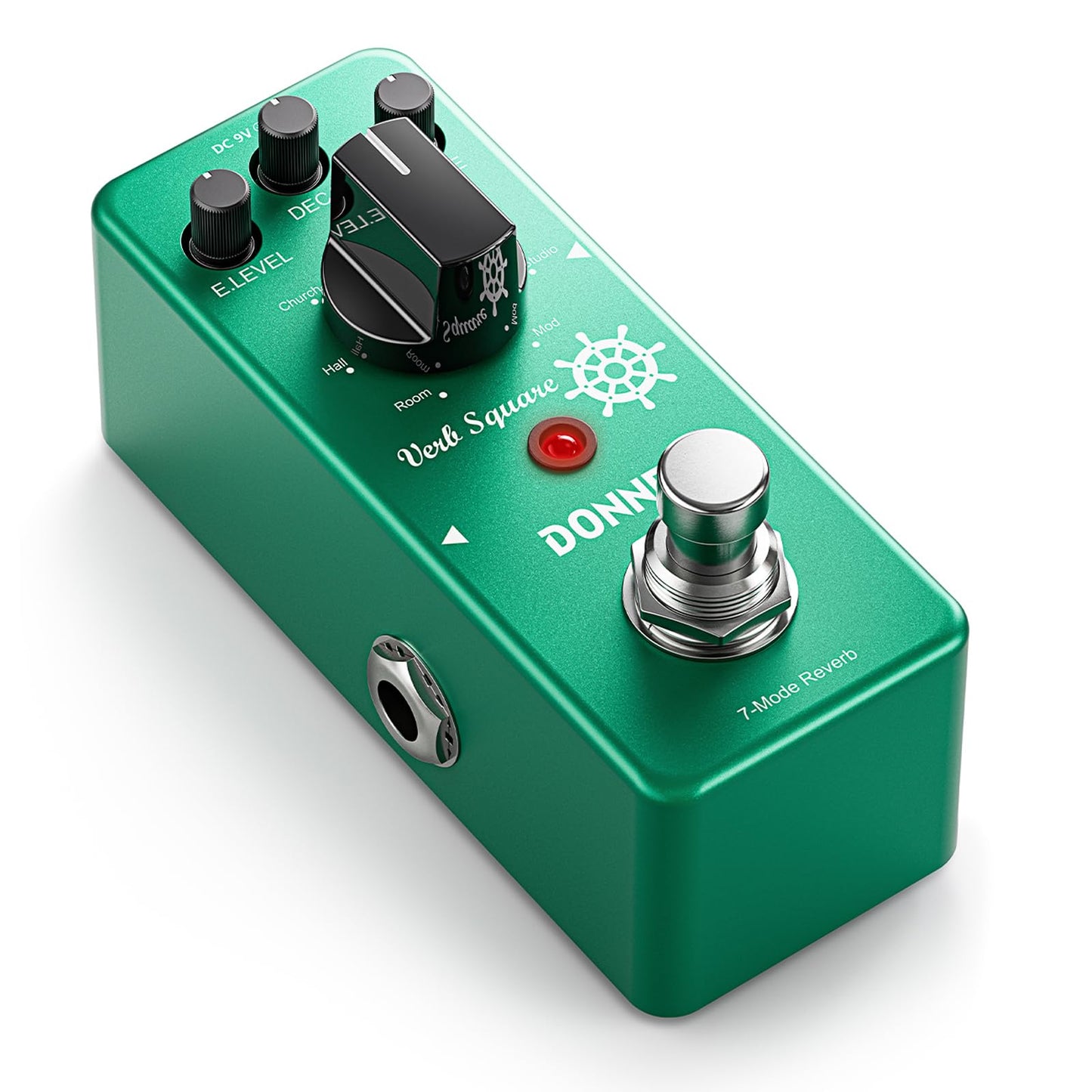 Donner Reverb Guitar Pedal, Verb Square Digital Reverb Pedal for Electric Guitar, 7 Modes Room, Hall, Church, Spring, Plate, Studio, Mod, True Bypass