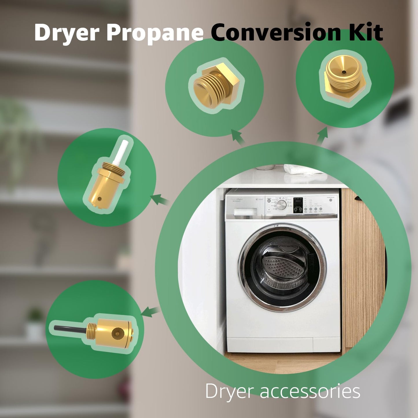 Sousery W11581317 Dryer Propane Conversion Kit For Whirlpool 20000 BTU/Hr Natural Gas to Liquid Propane Conversion Dryers 27 Inches Standard 1 Each LP Kit Comes With 3-year warranty