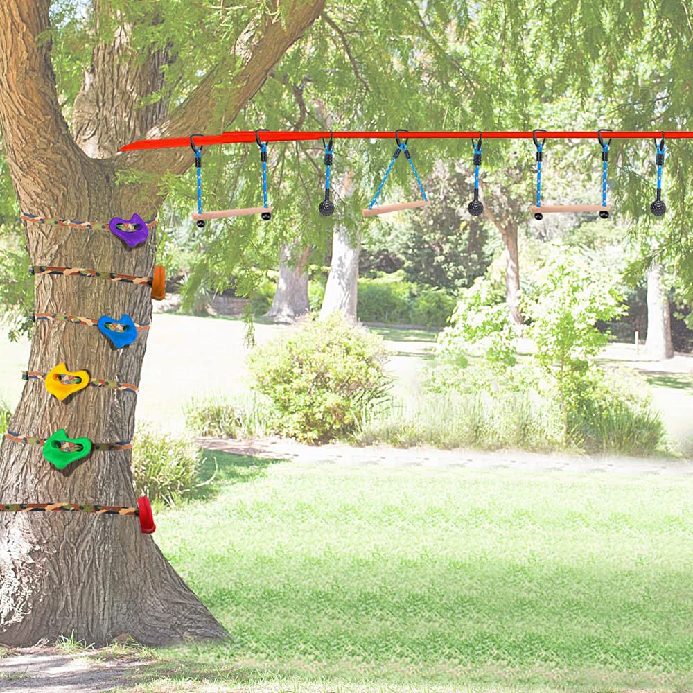 Besthouse 3 Ninja Monkey Bars Obstacle, Obstacle Course Bars, Outdoor Play Set, Swing Accessory Set, Obstacle Course for Training Equipment, Great for Kids and Youth, 110Kg Capacity