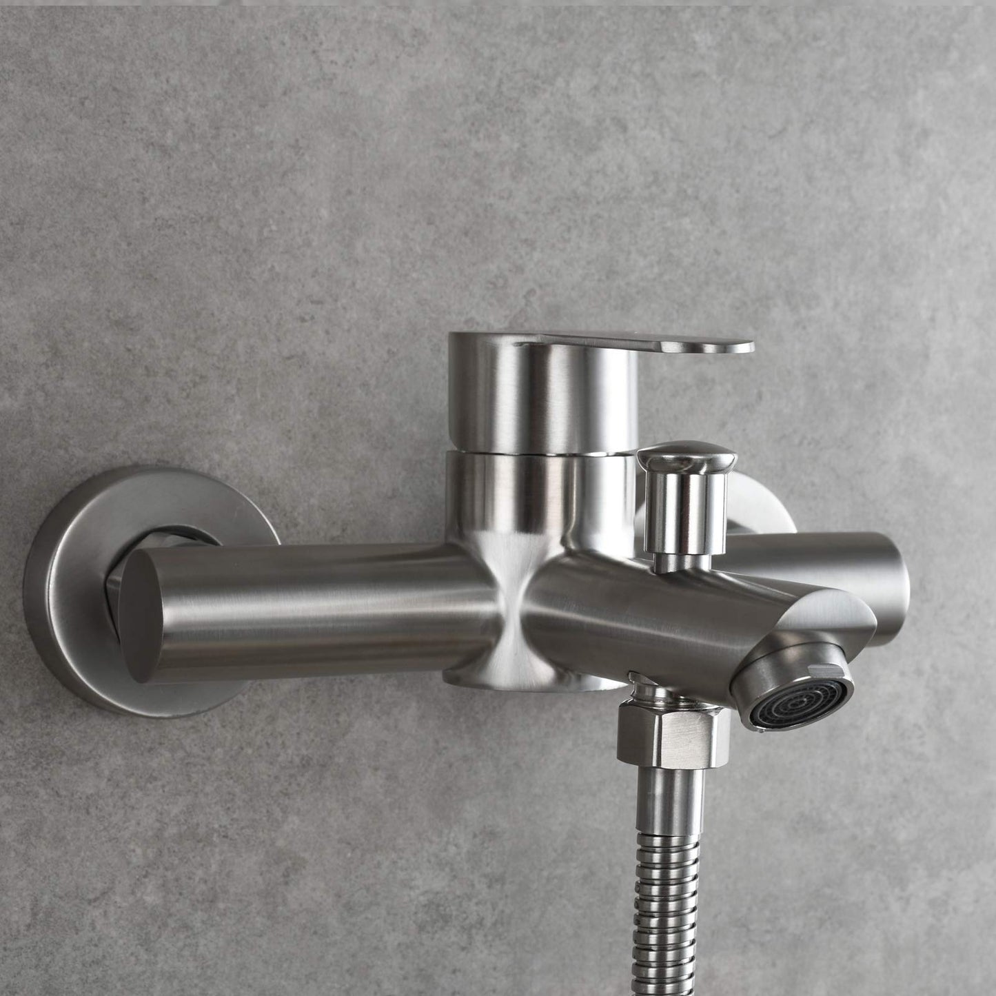 CIENCIA Stainless Steel Bathtub Faucet Wall Mount Tub Spout Faucet Single Handle Bathroom Mixer Tap Brushed Nickel, SNA516
