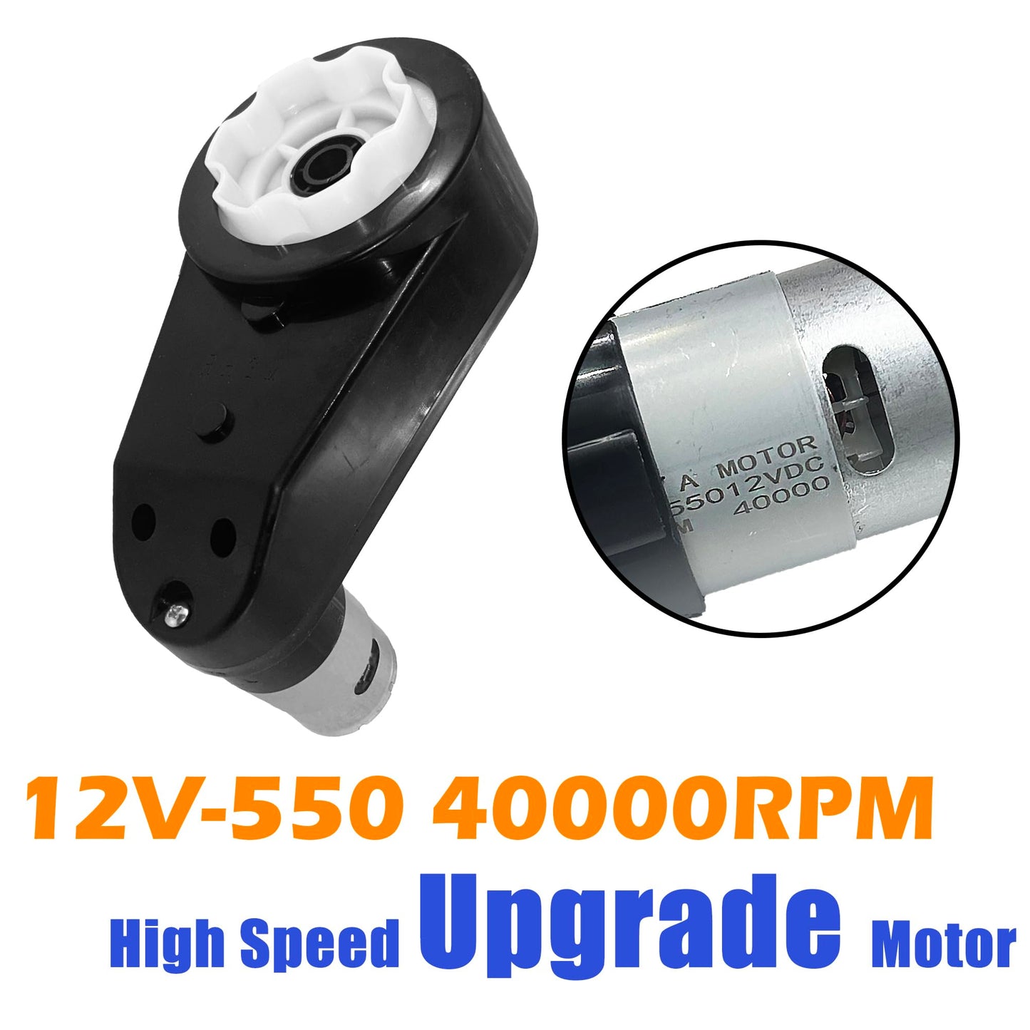 2PCS Kids Ride On Toys Gearbox 12V RS550 40000RPM High-Speed Motor Gearbox for Power Wheels,High Torque Motor Drive Engine for Kid's Electric Car Upgrade Replace Parts,2 Free Coupler