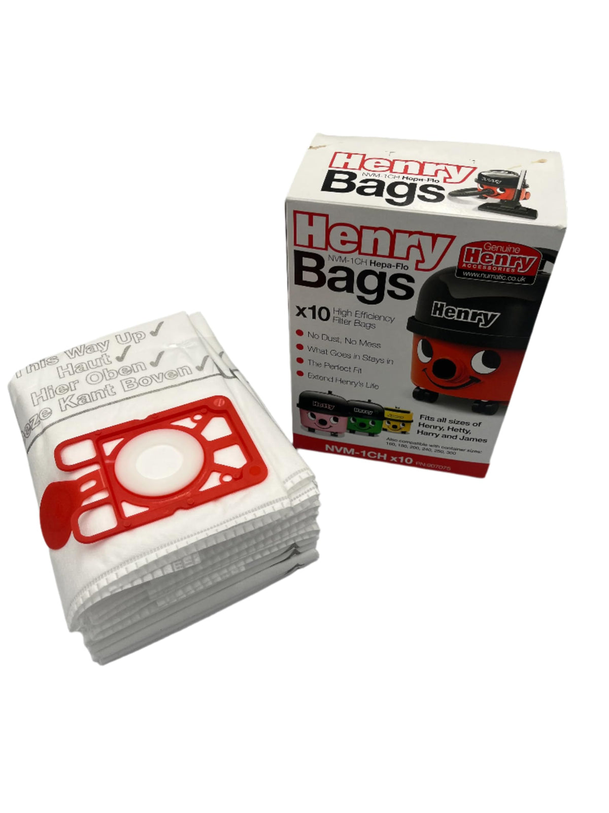 Numatic NVM-1CH Numatic Henry and James Cleaner Bags, Pack of 10